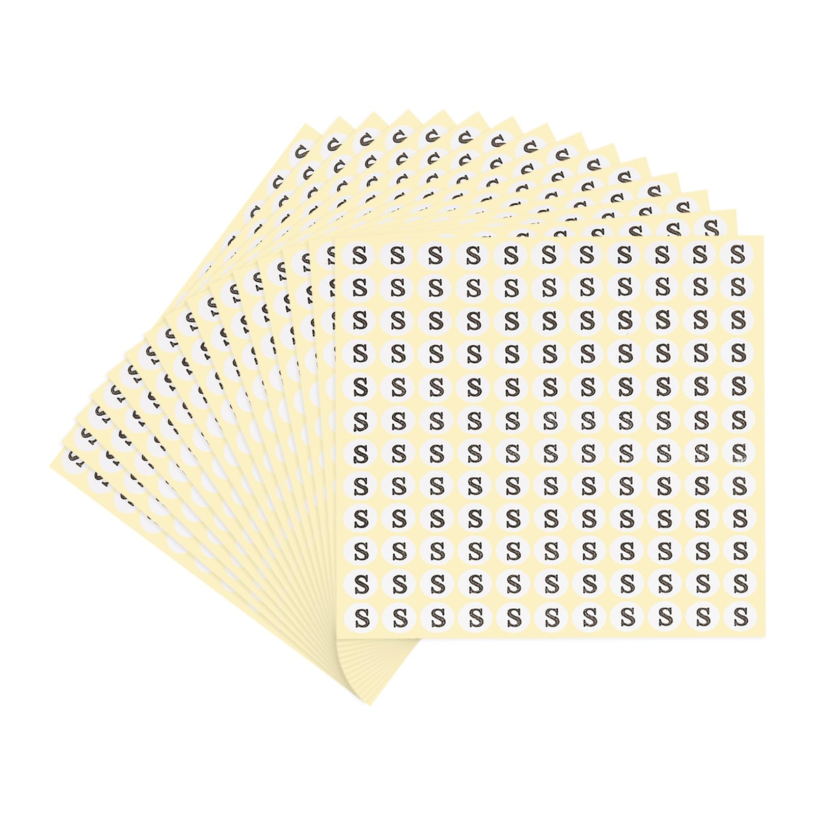 PATIKIL 15 Sheets Alphabet Stickers Letter S Small Round Sticker 1/2 Inch Self-Adhesive Paper Label for Inventory Organizing Storage Handmade (Total 1980Pcs)