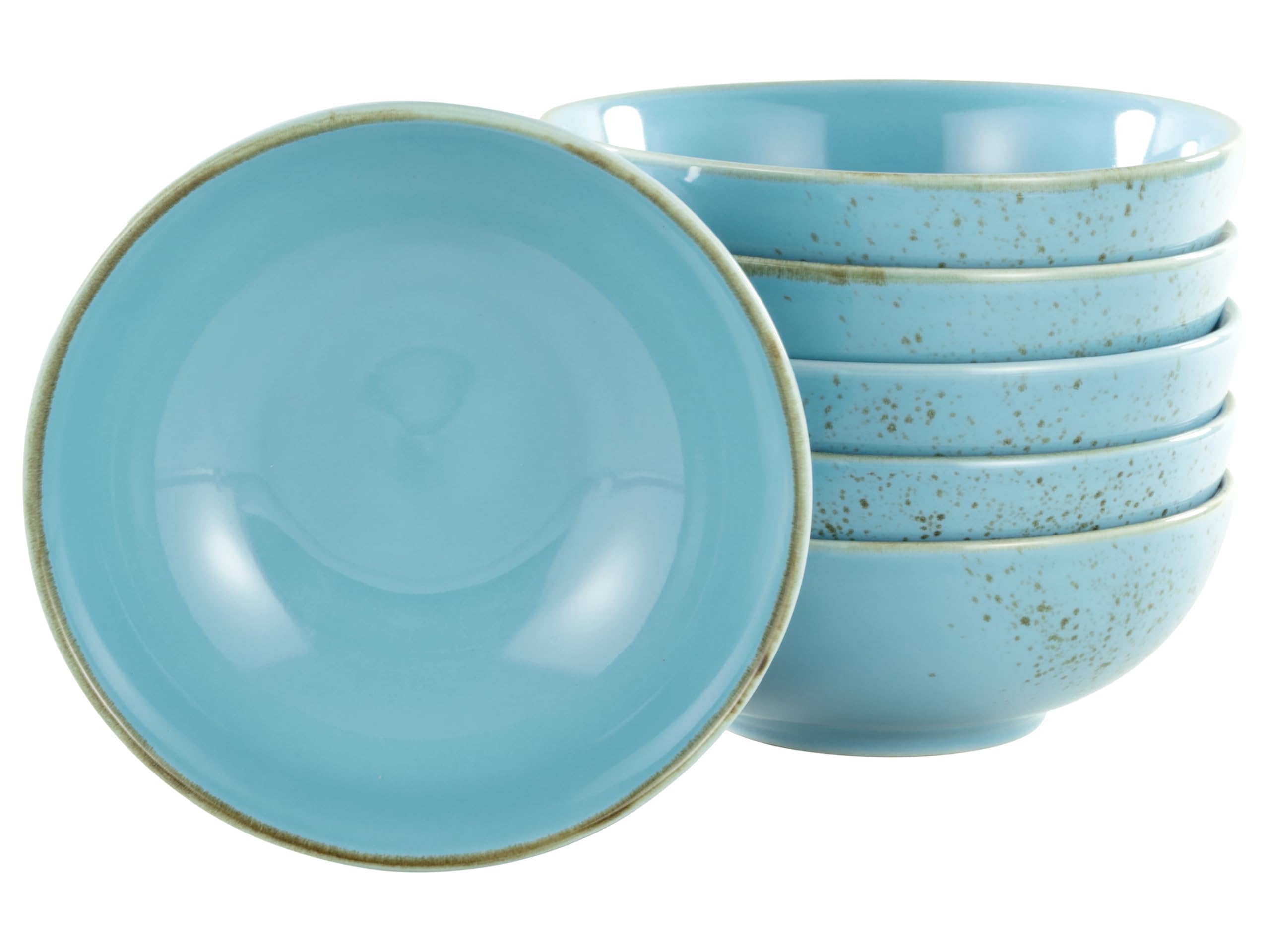 Creatable, Serie Nature Collection, Bowl-Set aus Steinzeug, spülmaschinen- und mikrowellengeeignet, Qualitätsproduktion (Blau, Mehrzweckschale 6 teilig) Küche, Haushalt & Wohnen