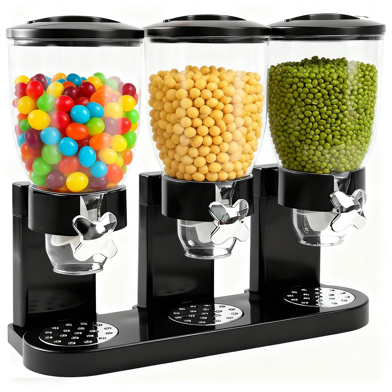 Cereal Dispenser 2L, Dreifacher Müsli Verteiler für die Arbeitsplatte (Triple 6L)