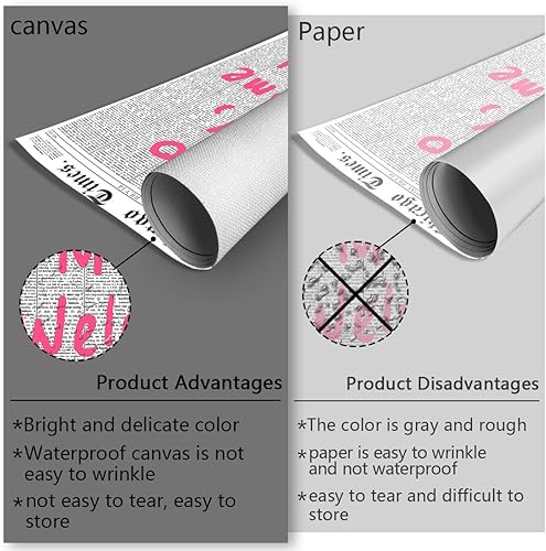 Miniatura 4 de Retro Hello Mtv, póster de bienvenida a mi cuna, lienzo de periódico con fuente rosa, arte de pared de los años 70, en blanco y negro, impresiones