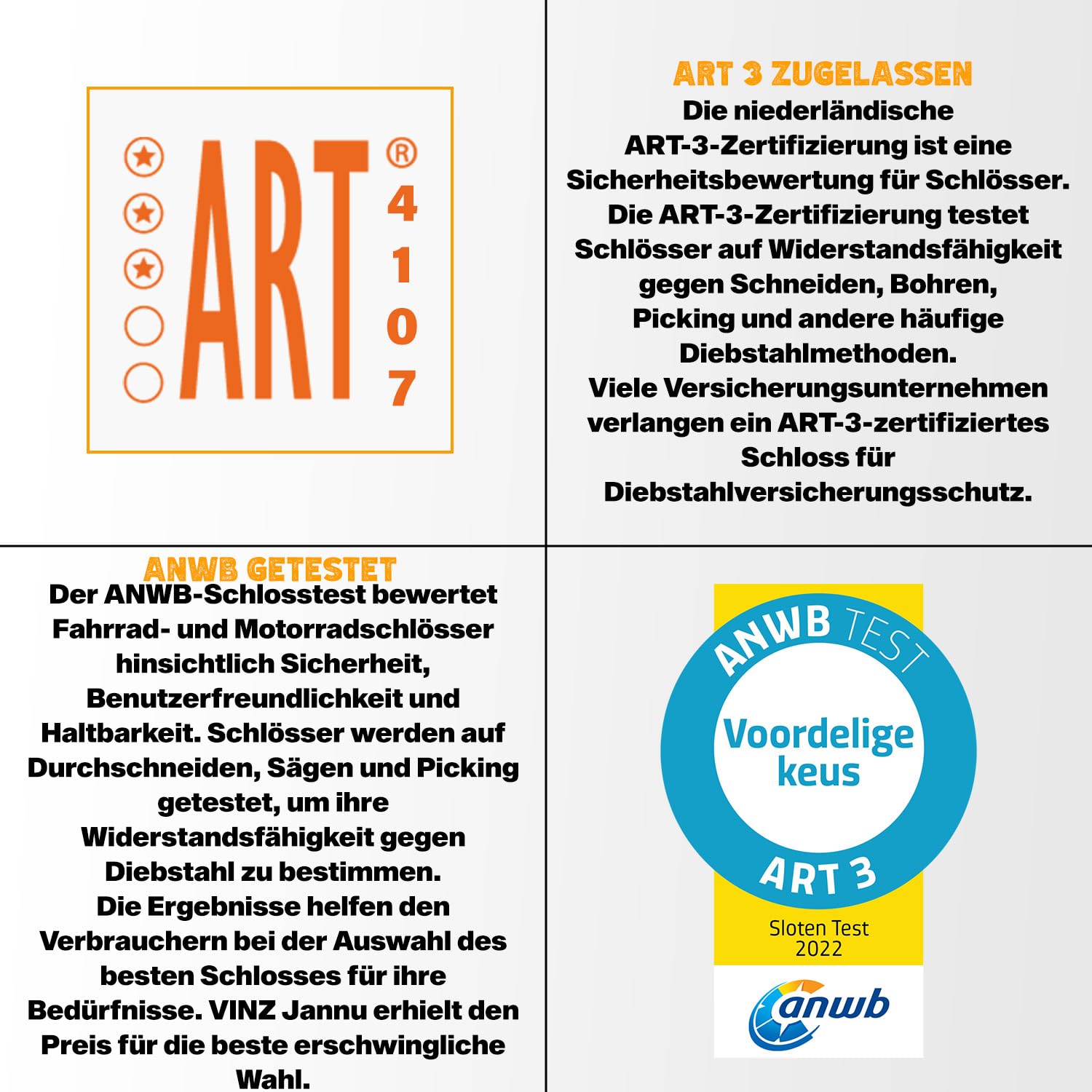 VINZ Jannu Kettenschloss ø10mm | ART 3 Zertifikat | Schloss für Roller E-Scooter Motorrad Moped E-Bike & hochwertiges Fahrrad | sicheres Rollerschloss Motorrad Kette | 100-200 cm (150cm)