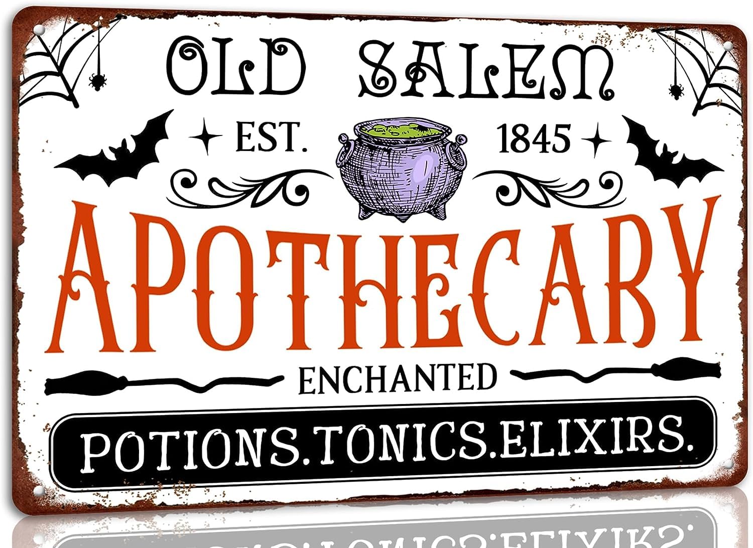 Yunking Halloween Sign 11 Old Salem Apothecary Metal Tin Sign For Bar Cafe Kitchen Home Farmhouse Halloween Wall Decor Halloween Posters Metal Plaque 8X12 Inch