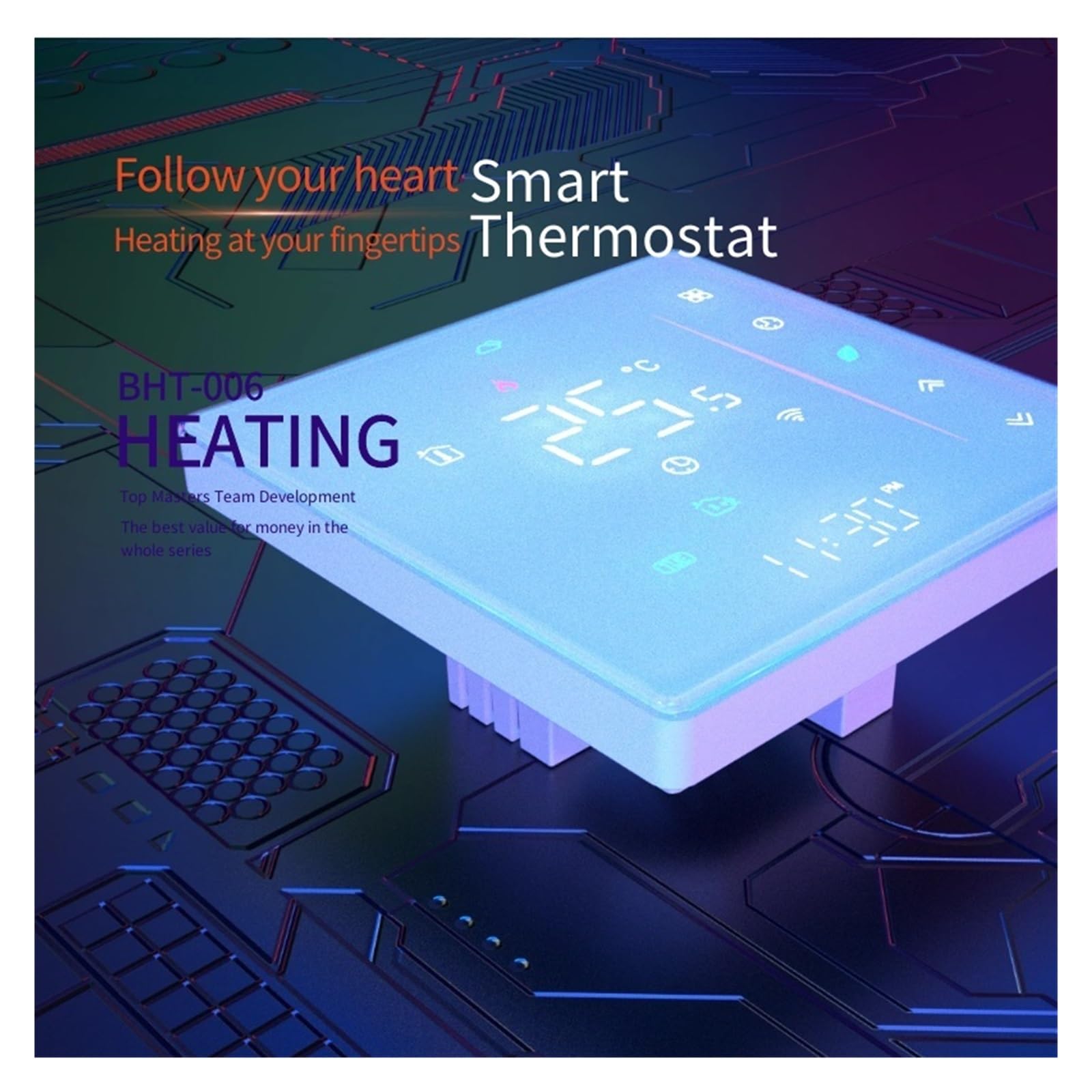Inteligentny termostat, Termostat grzewczy, ciepła podłoga kocioł gazowy cyfrowy regulator temperatury Tuya Home Assistant(Nero,WZ-006-GA)
