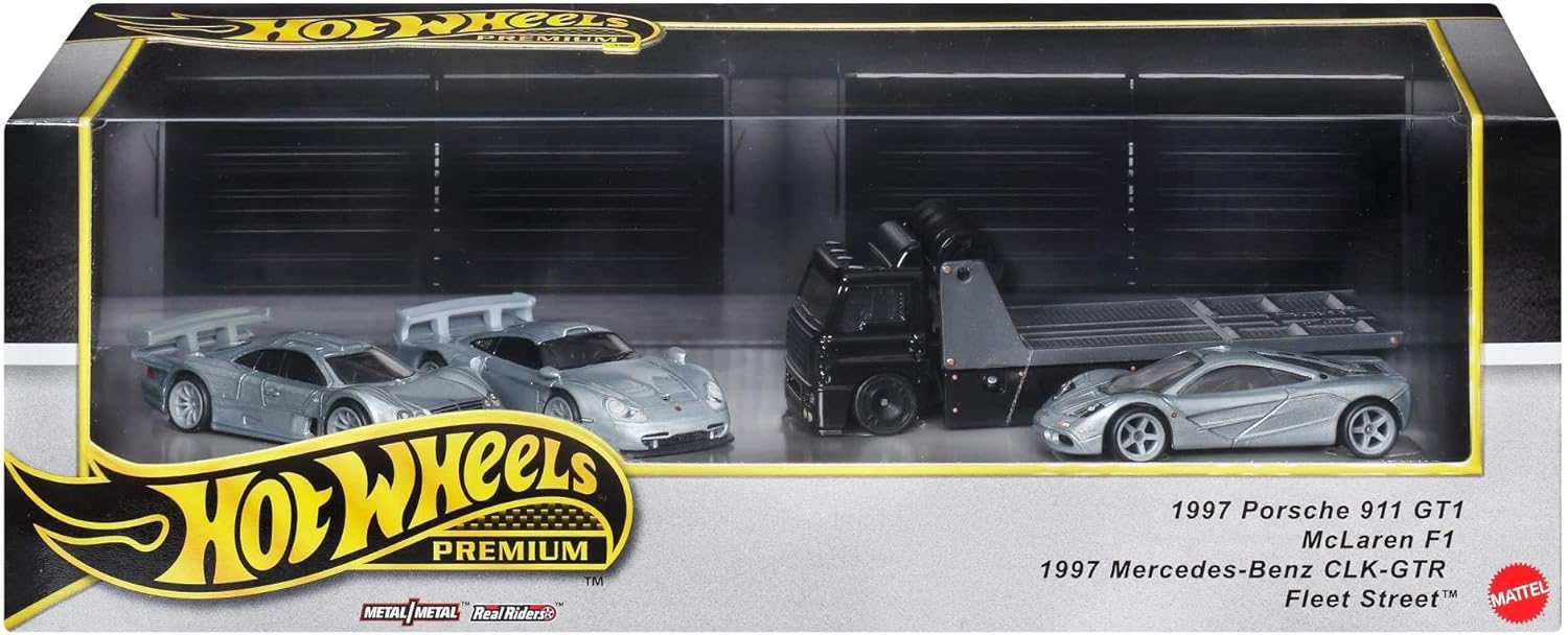 Hot Wheels Premium Collector Set Assortment - Advan Racing Team Vehicle Toy Minicar 4 Cars Ages 3 Years Old and Up Multi 987C-GMH39