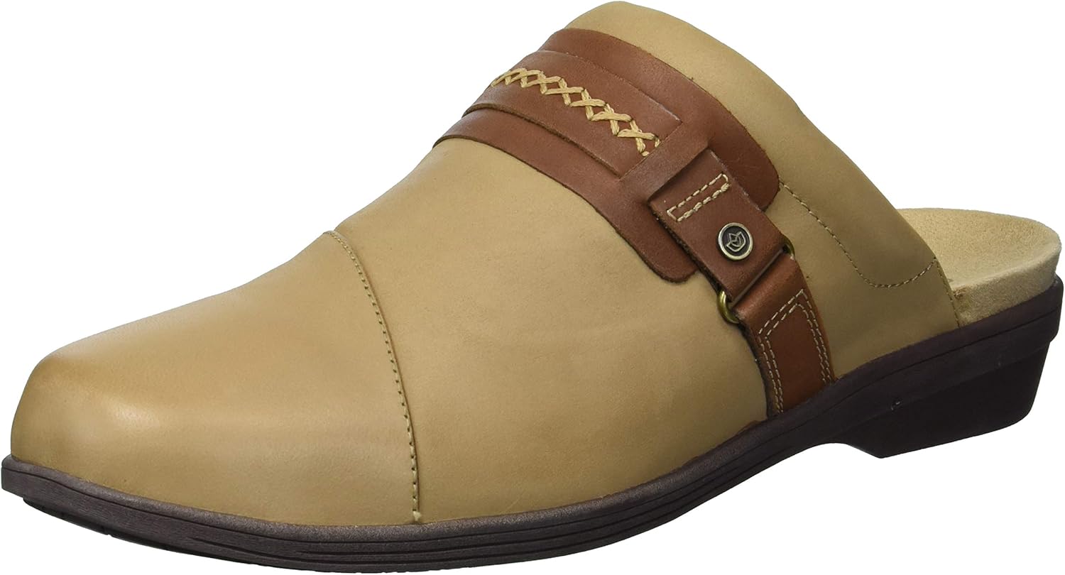 Spenco Womens Casual Clog, Khaki, 7.5