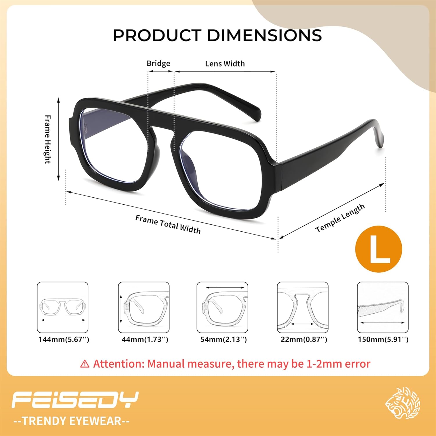 FEISEDY Fashion Blue Light Blocking Glasses for Woman Men Trendy Vintage Square Frame Stylish Fake Eyeglasses B0285 - Image 6