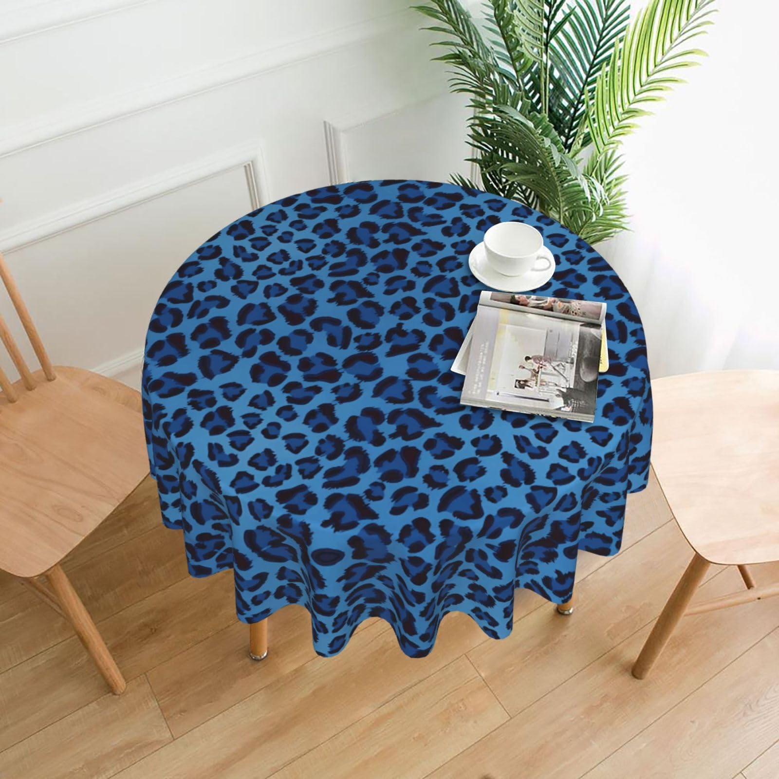 Yyhwhjde Black Leopard Skin Animal Prints Round Decorative Table Throw 60In – Waterproof Table Cover For Elegant Dining & Outdoor Gatherings