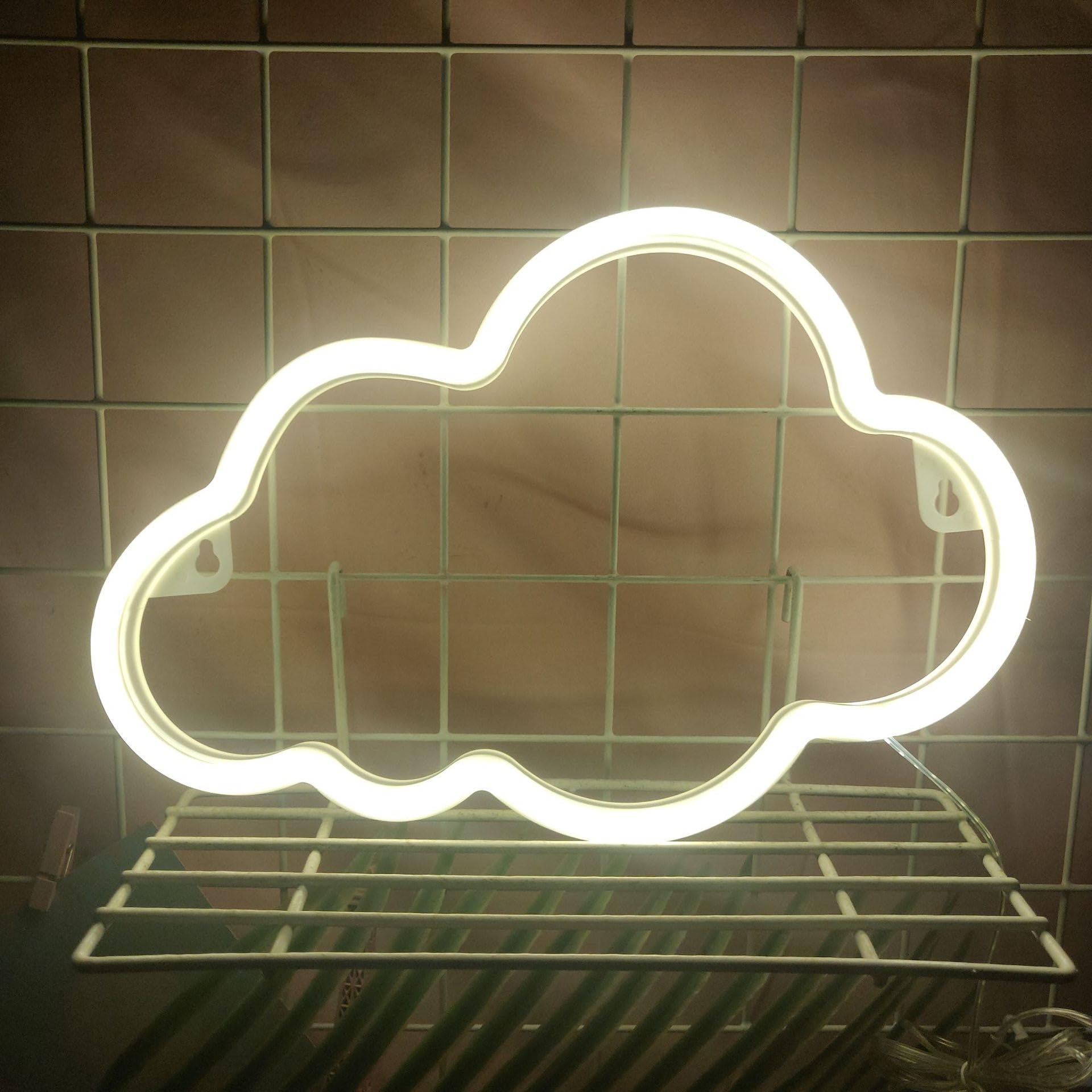 HFHungkeong Cloud Neon Signs LED Cloud Neon Light 3 AA Battery or USB Powered Cute Kawaii Cloud Light Wall Art Lights Decorations for Teen Girl Dorm Room Decor Aesthetic — image 1