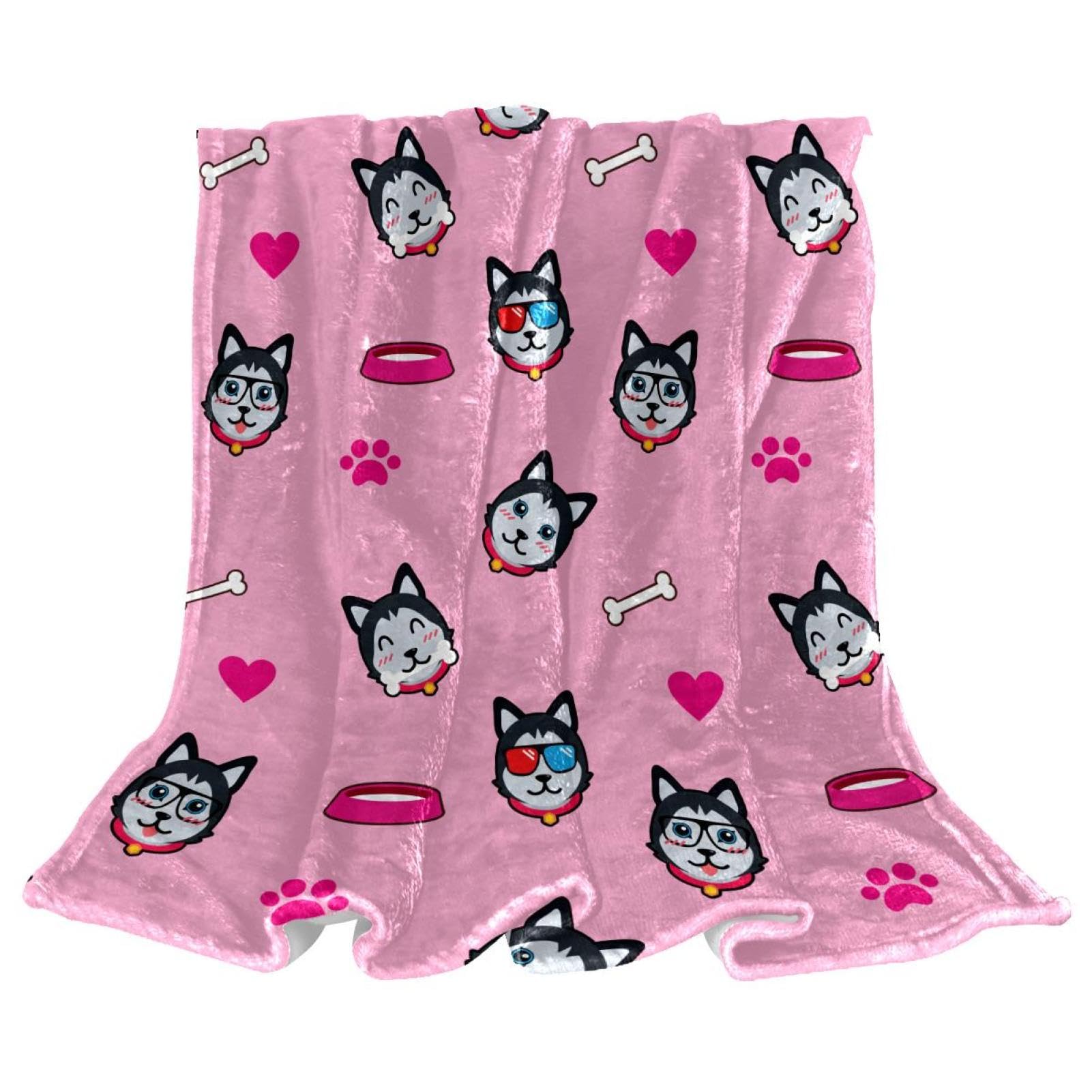 Couverture polaire husky idéale pour vos soirées cocooning au salon