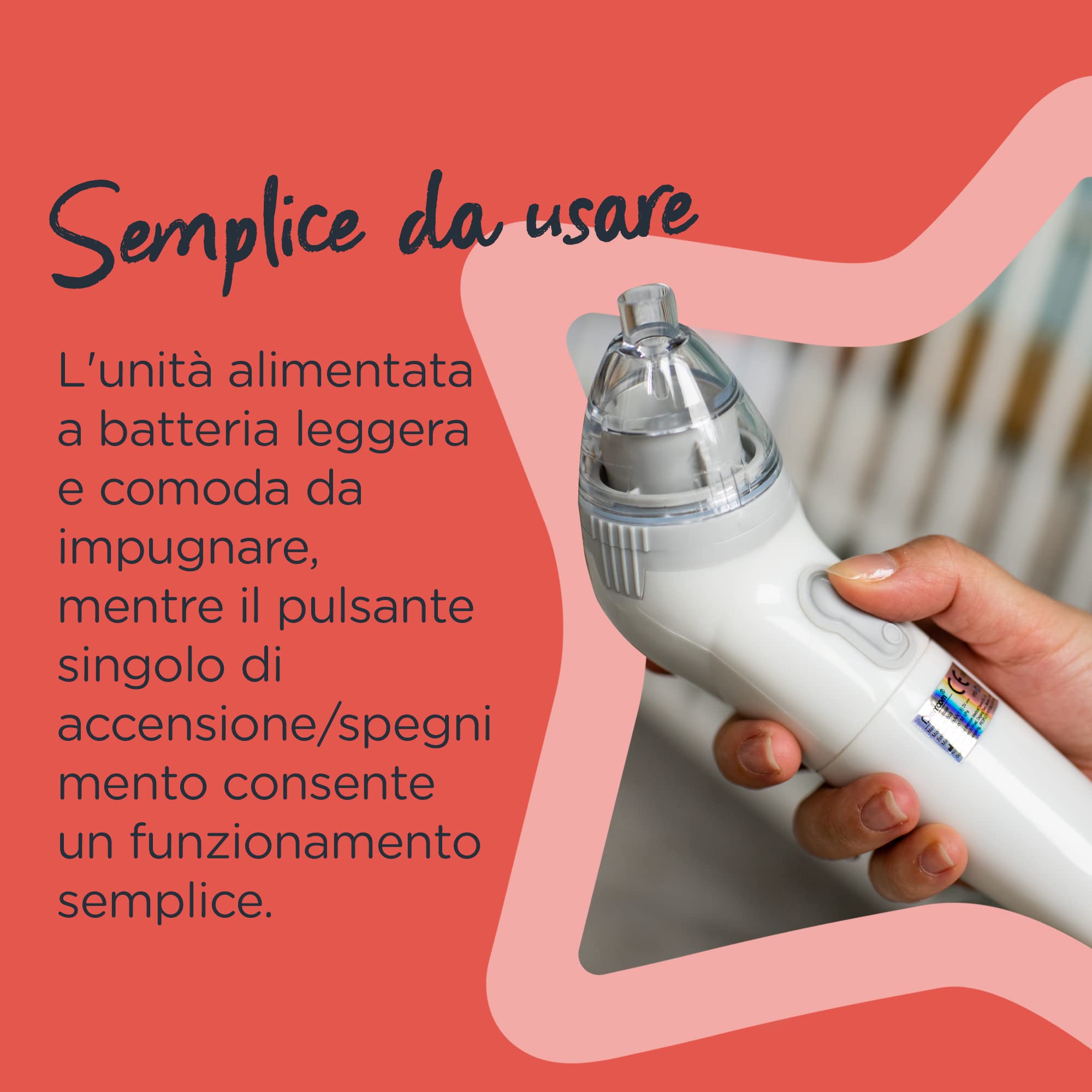 Tommee Tippee Aspiratore Nasale Elettrico per Neonati e Bambini Piccoli, Apparecchio per la Pulizia del Naso a Batteria per Alleviare la Congestione Nasale, 0 m+