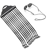 12-Pack Adjustable Glasses Straps – Black Nylon Eyewear Retainers with Carabiner Ends for Sunglasses&comma; Reading Glasses&comma; Sports & Outdoor Use – Unisex Eyeglass Chains