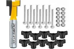 POWERTEC T-Track Router Bit Kit with Knobs and Bolts