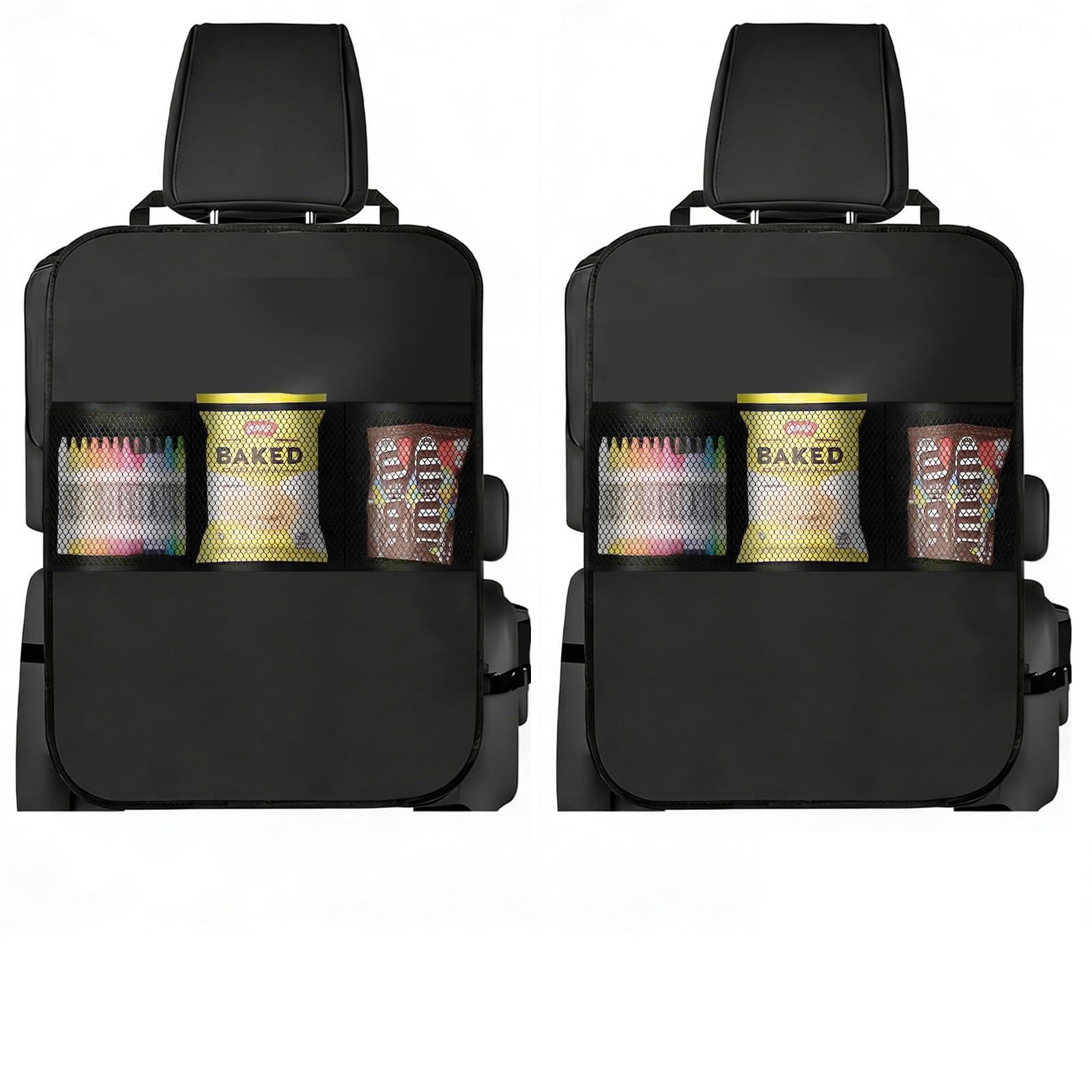 VoxelTek 2 Piezas Protector Asiento Coche 45x60 cm Alfombrilla antipatadas Oxford Impermeable, fácil Instalar/Limpiar para sedán/SUV