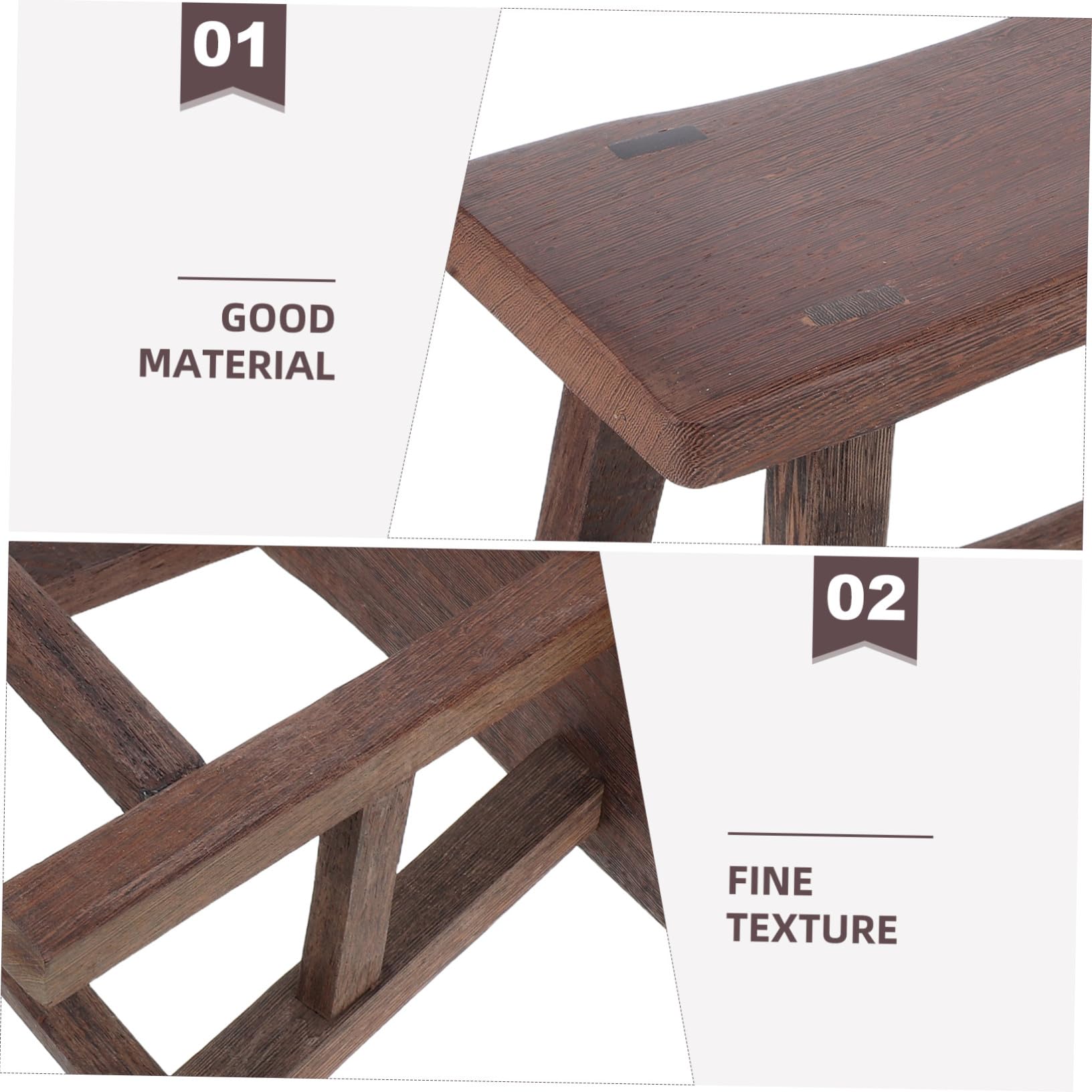HANABASS Taburete Pequeño de Madera para Niños Ligero y Portátil Diseño Elegante de ala de Pollo, Adecuado para Baño y Cocina, Banco Infantil de 28 Cm