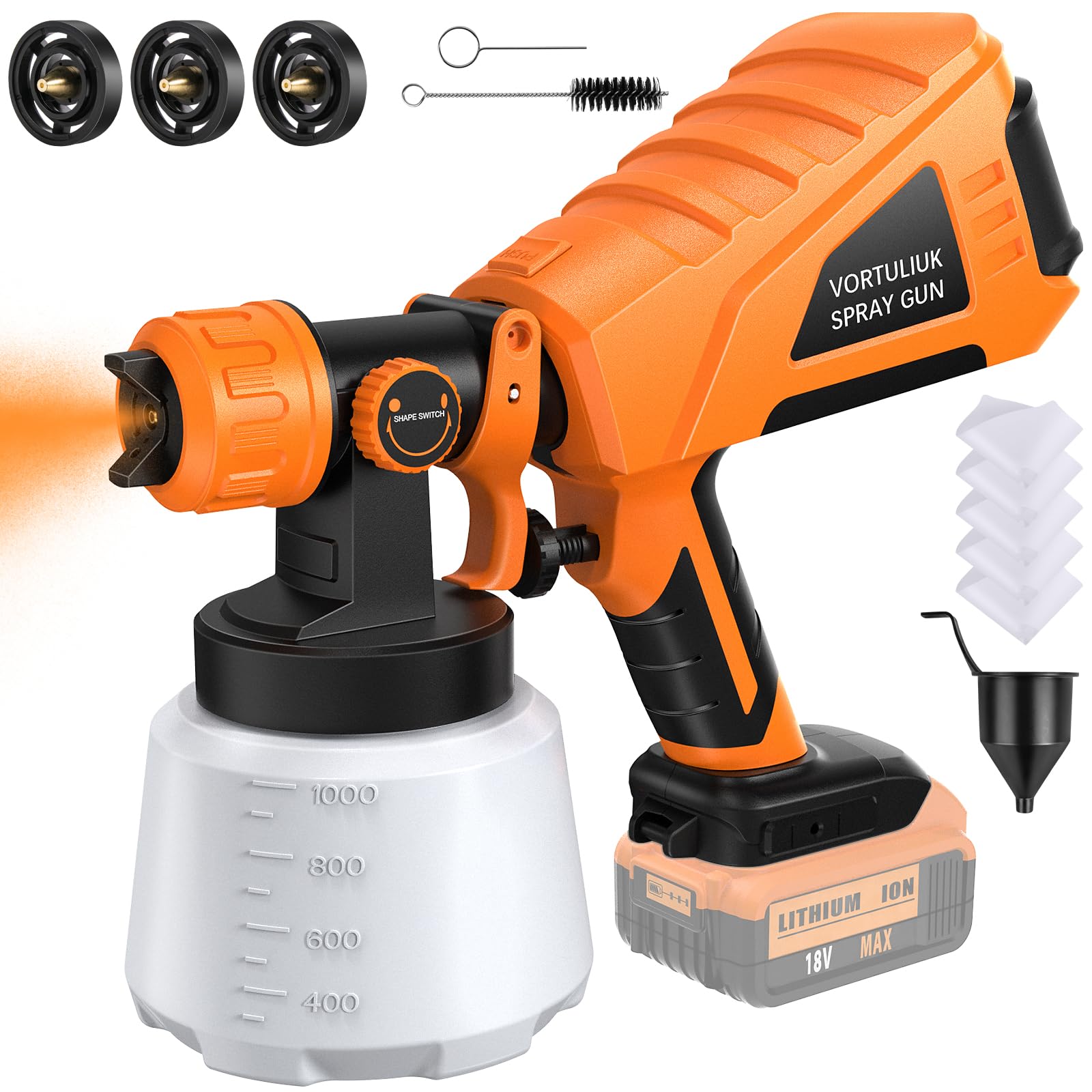 Photo 1 of Cordless Paint Sprayer Gun for Dewalt 20v Max Battery Operated Paint Sprayer, Portable HVLP Paint Sprayers for Home Interior and Exterior House Painting Furniture (Battery NOT Included)