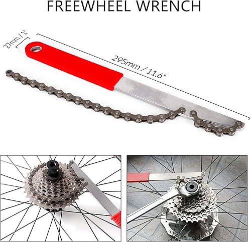 Miniatura 2 de Odoland Kit de herramientas de reparación de bicicletas, incluyendo extractor de manivela de bicicleta con llave inglesallave de 0.630 in,