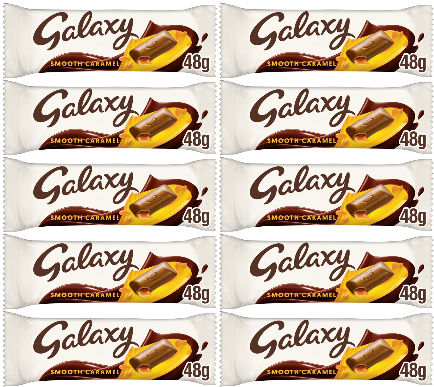 Smooth Caramel Chocolate Bars, 48g (10 Pack)