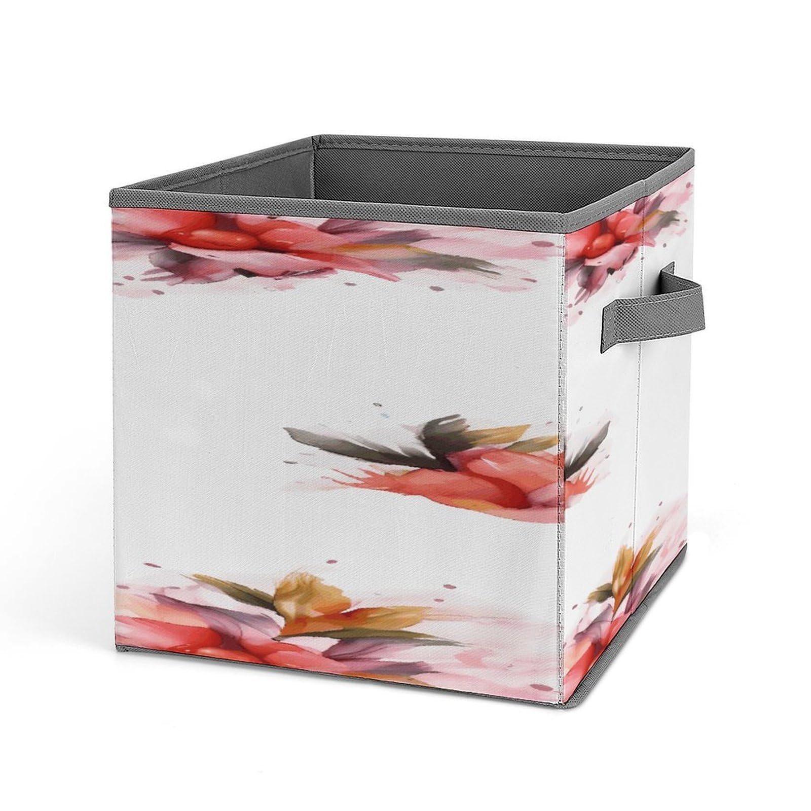 Fodpand Style Flamingo Storage Cubes Foldable Decorative Fabric, Storage Bins Baskets With Handles, Closet Organizers And Storage For Home, Office,Closet, Clothes