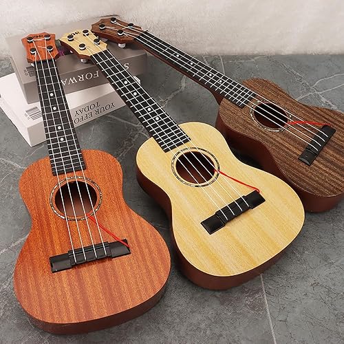 Miniatura 4 de Raimy Guitarra ukelele de 21 pulgadas para niños, 4 cuerdas, mini guitarra para niños, instrumentos musicales, juguetes educativos con púas para