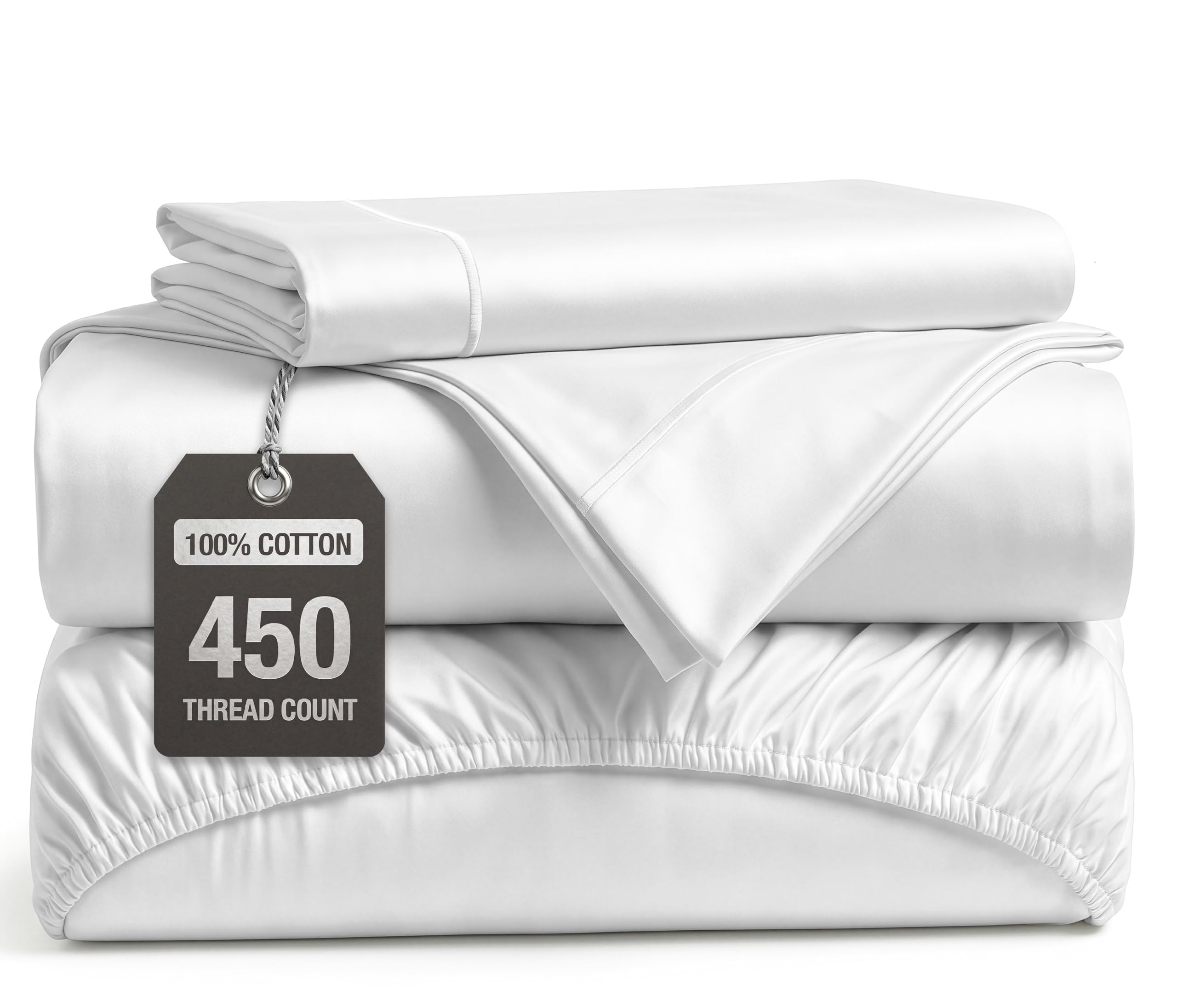 LANE LINEN Zestaw pościeli Twin XL – gęstość splotu 450, 100% bawełna, bardzo długie podwójne prześcieradło, 3 zestawy pościeli Twin XL, satyna, bardzo długie podwójne prześcieradła na łóżko