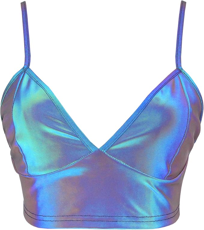 reflective blue mermaid top