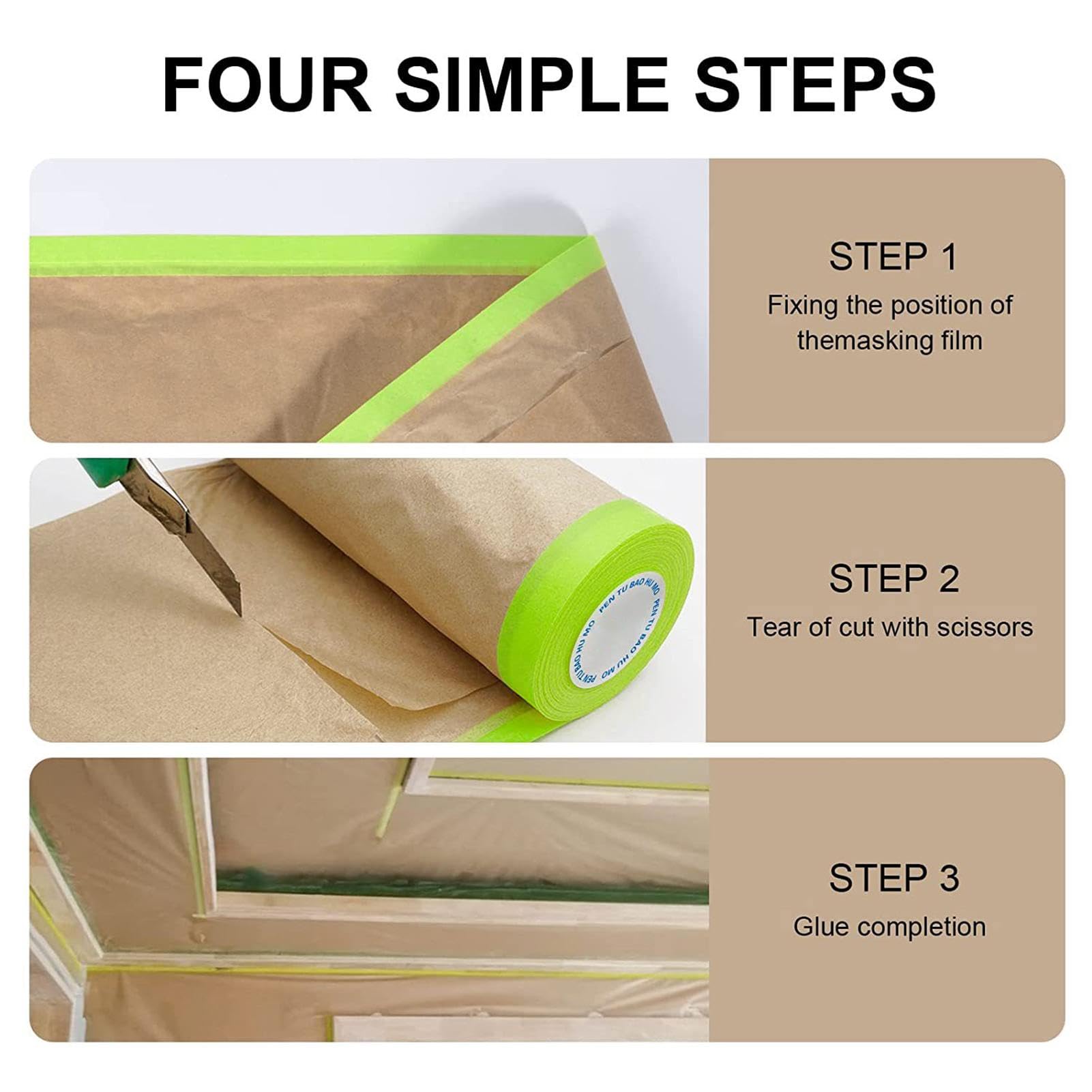 Rollo de papel de pintura automotriz - Revestimiento protector de pintura | en aerosol | Suministros de mantenimiento de automóviles para sedán, furgoneta, camión, SUV, autocaravana, cinta de