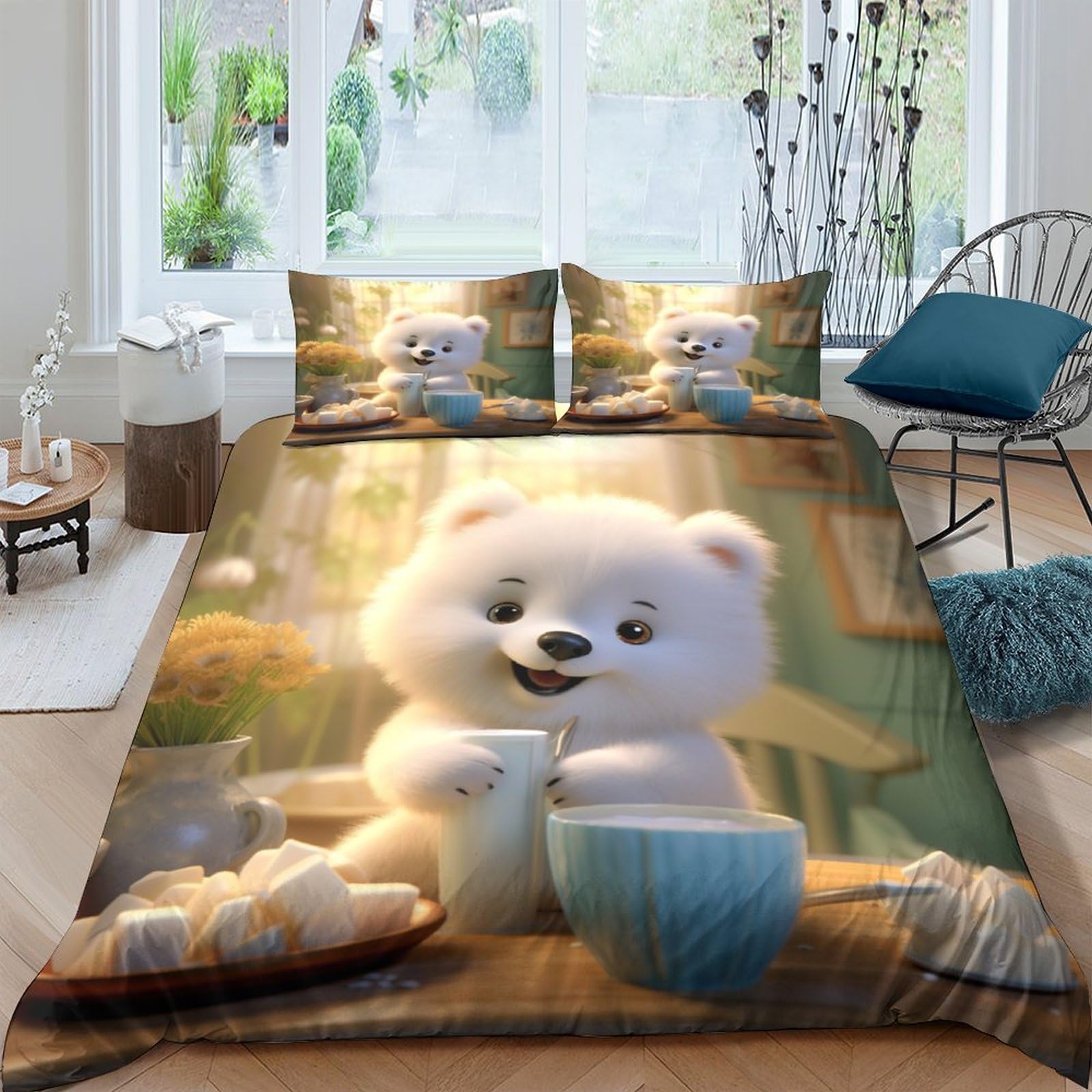 Teddy Fleece Duvet Set Bed Cover Teddy Bear Piece Bear Comforter