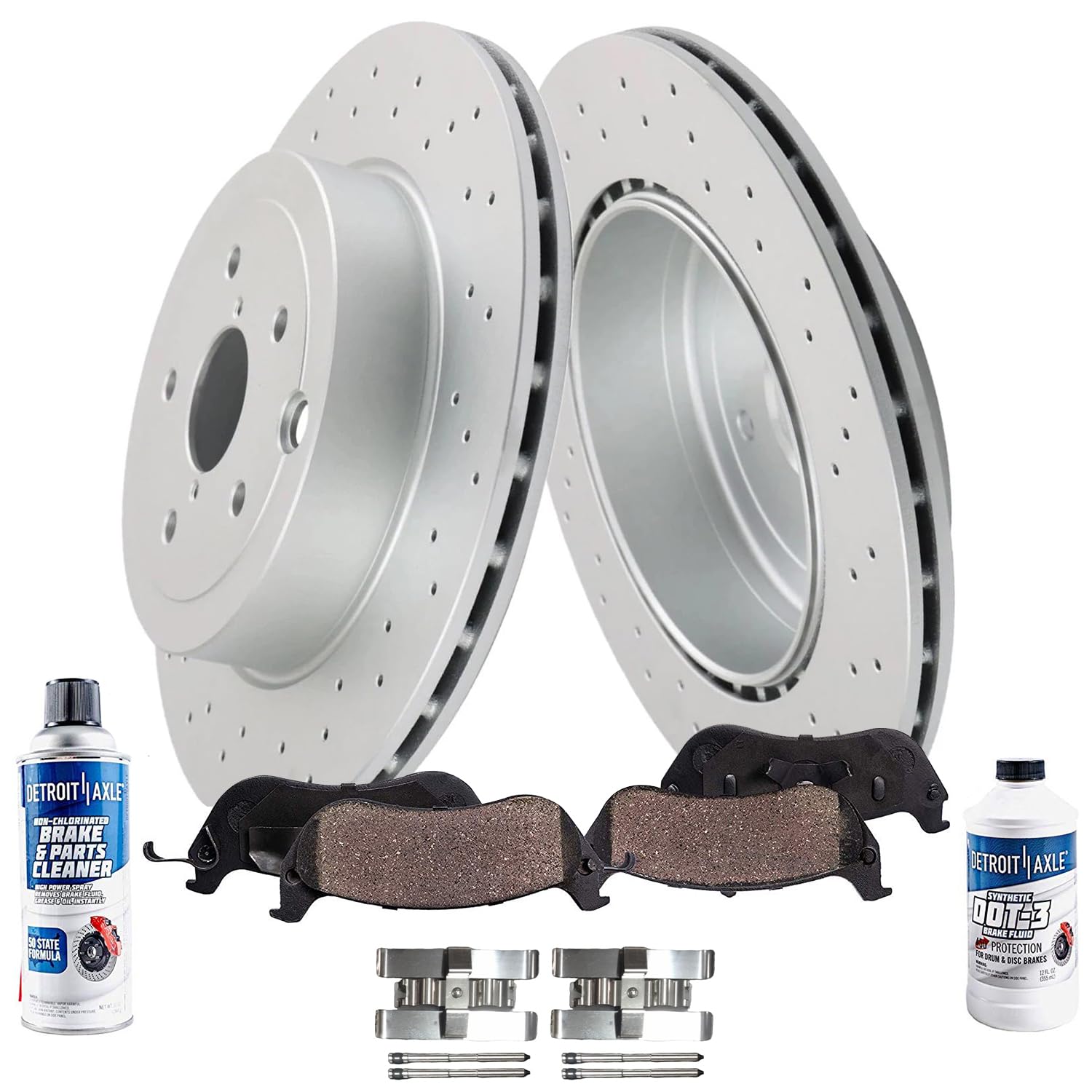 Detroit Axle - 6pc Rear Brake Kit for 2018 2019 2020 2021 Subaru WRX STI