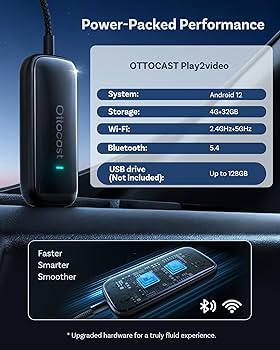 OTTOCAST Play2Video Ultra 2025 Upgrade, AI Box Wireless CarPlay