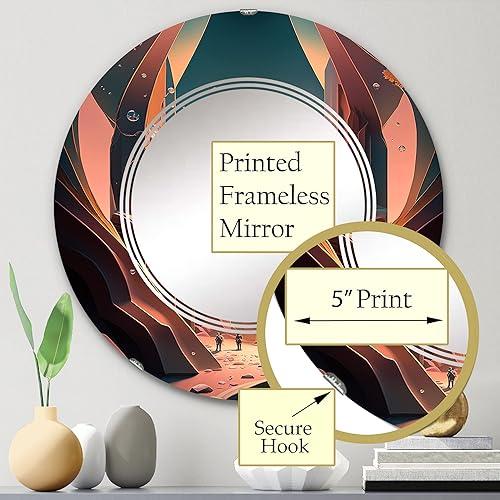 Miniatura 3 de DesignQ Architectural Futuristic Building I- Vanity Mirror, Bathroom Mirrors, Wall Mirrors for Living Room, Bedroom - Oval Mirror - Large 20'x30',