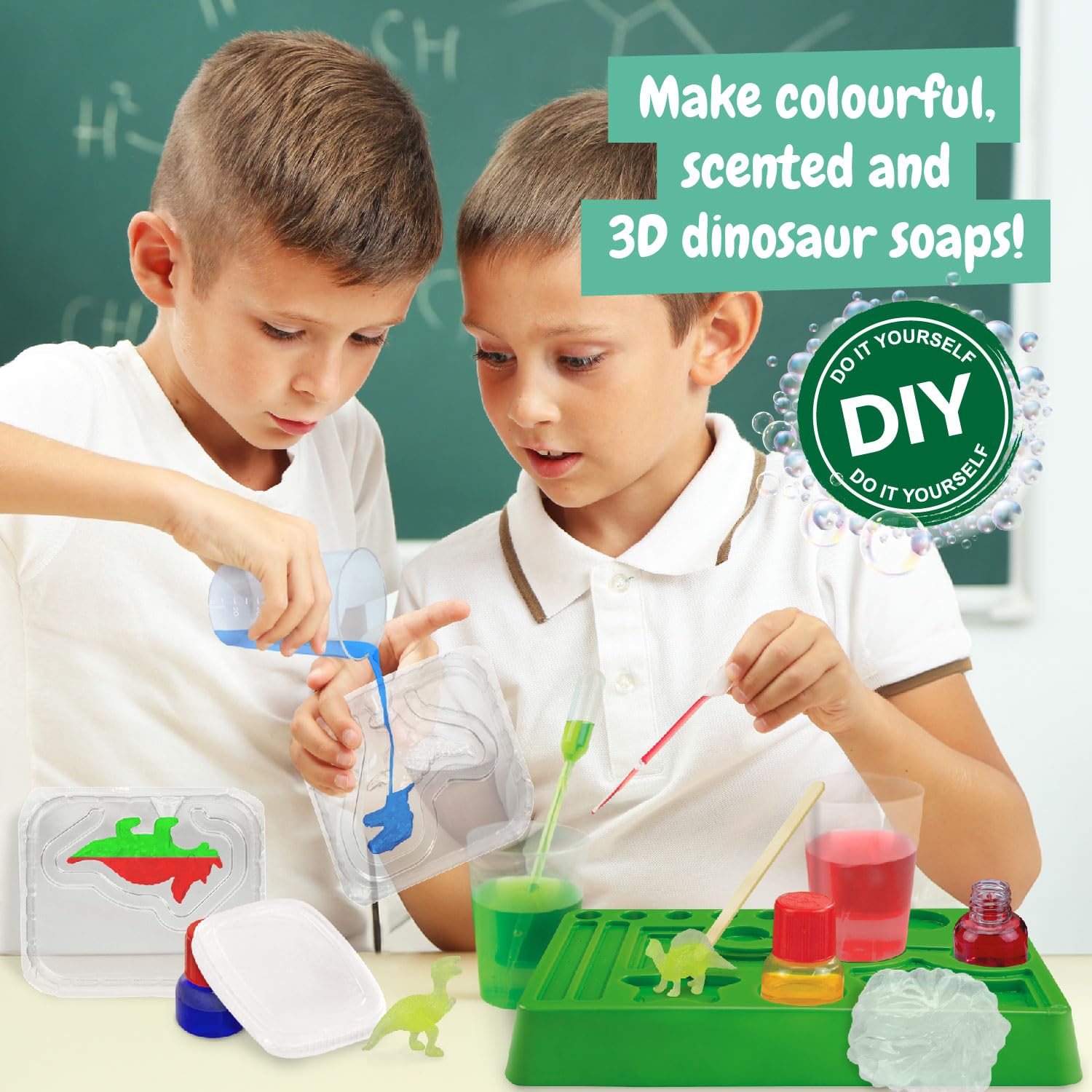 Science4you Dinosaur Lab Soap Making Kit for Kids Age 8+ Make Your Own Soaps with Dino Toys Inside - Image 3