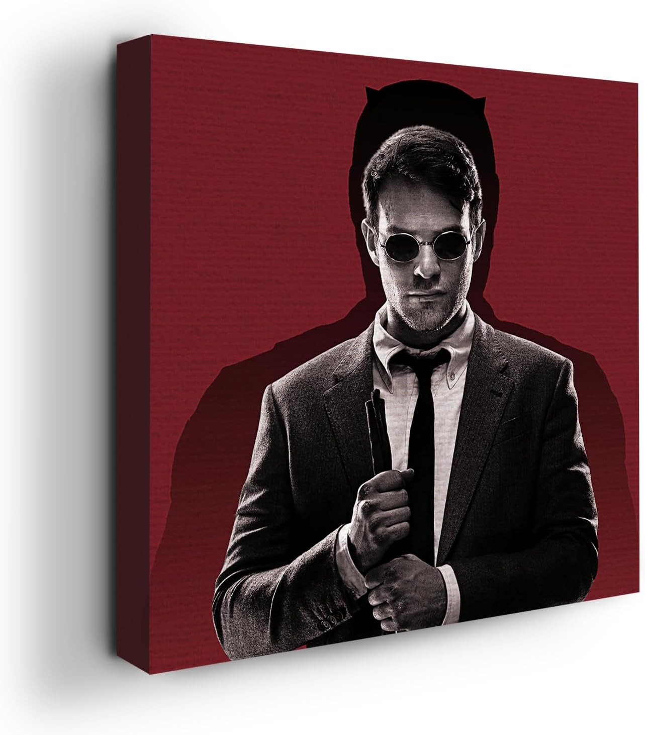 Dare Devil Canvas Wall Art by Mavis Print- 14x14 inches Marval Wall Decor | HD Printed & Wooden framed wall art | Modern Wall Decor for Bedroom, Living Room, Office, Kids Room | Made in USA