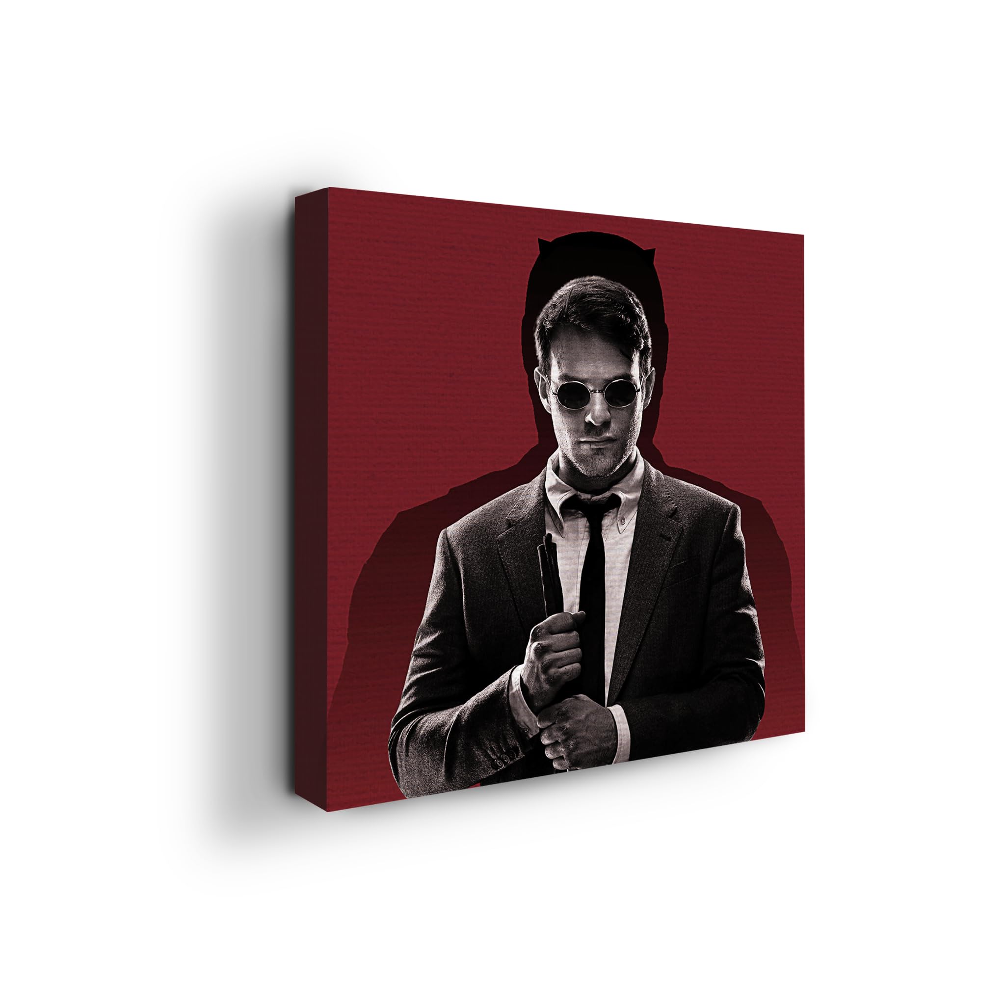 Dare Devil Canvas Wall Art by Mavis Print- 14x14 inches Marval Wall Decor | HD Printed & Wooden framed wall art | Modern Wall Decor for Bedroom, Living Room, Office, Kids Room | Made in USA