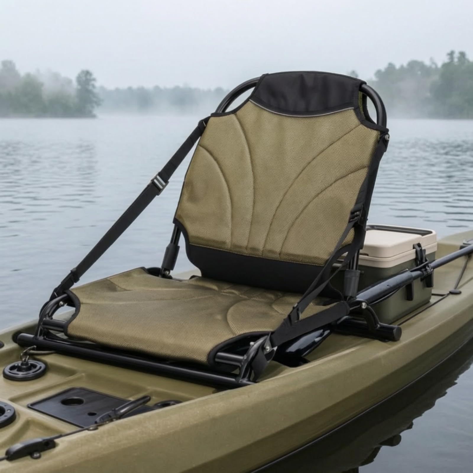 Asiento de Kayak Plegable Asiento Barco Canoe Silla Náutica Respaldo Acolchado con Malla Transpirable y Tubo de Aluminio Ajustable Plegado Fácil Adecuado para Ríos