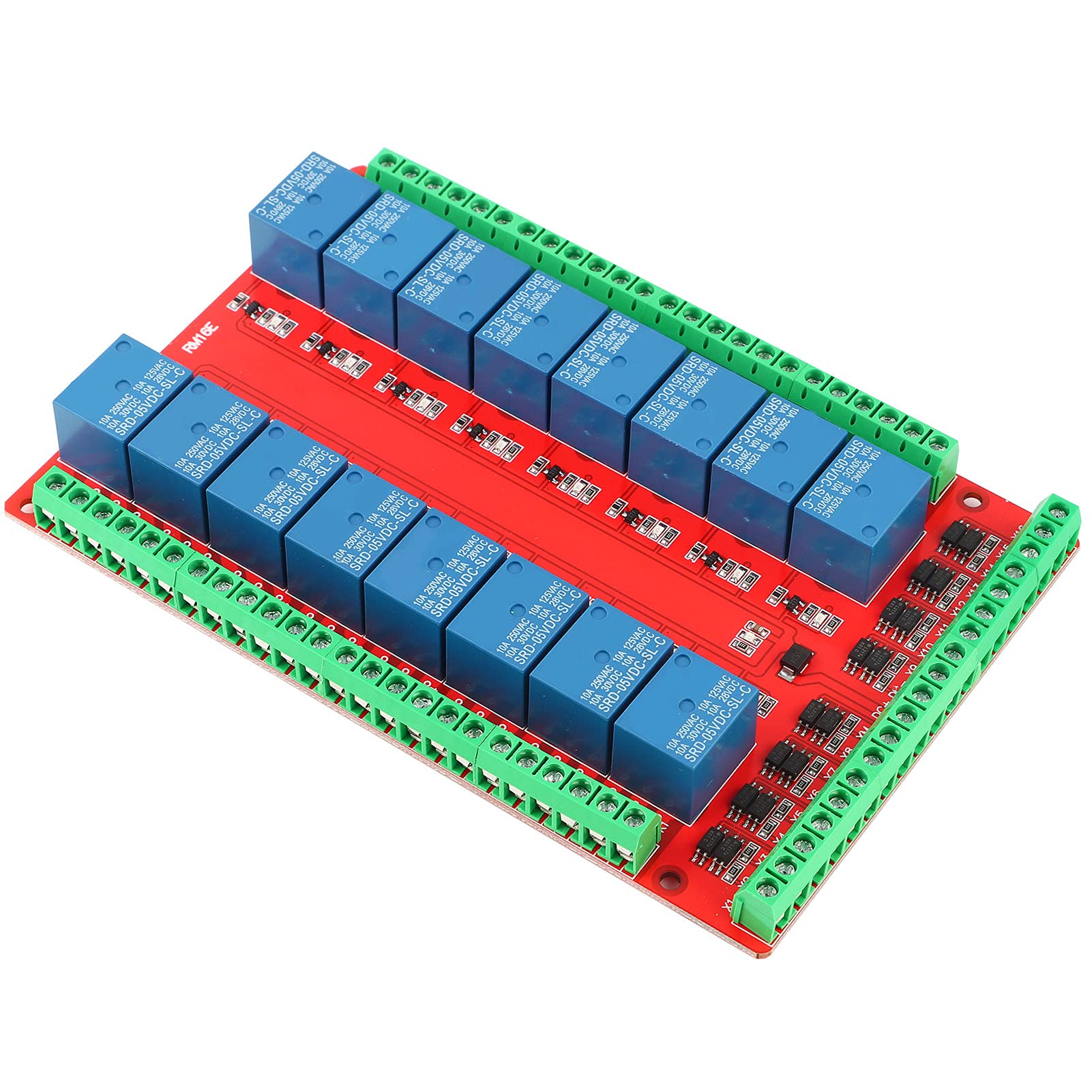 Scheda Relè, Scheda Interfaccia Modulo Relè 16 Canali Trigger Alto Basso Livello DC 5/12/24V Scheda Interfaccia Molti Canali Modulo Relè(DC5V)