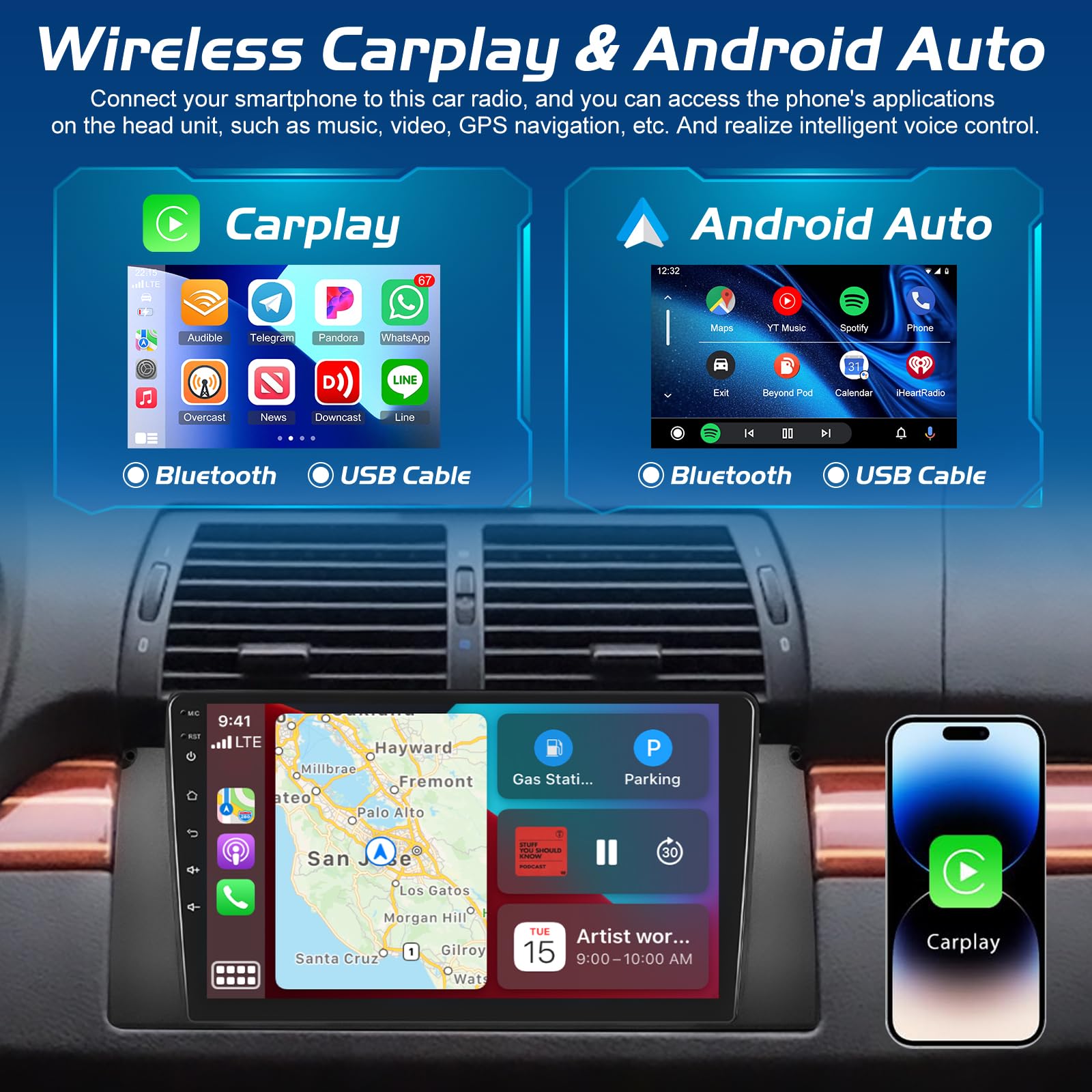 Amazon.com: [4+64G] Android Car Radio for BMW 5 Series X5 E39 E53