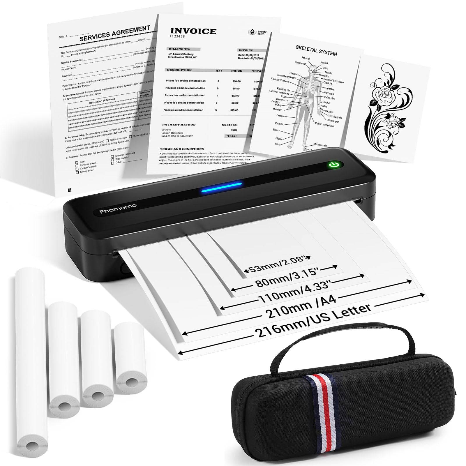 Stampante Portatile Itari Termica A4 - Senza Inchiostro, Bluetooth, Per Telefono E PC - Foto 14