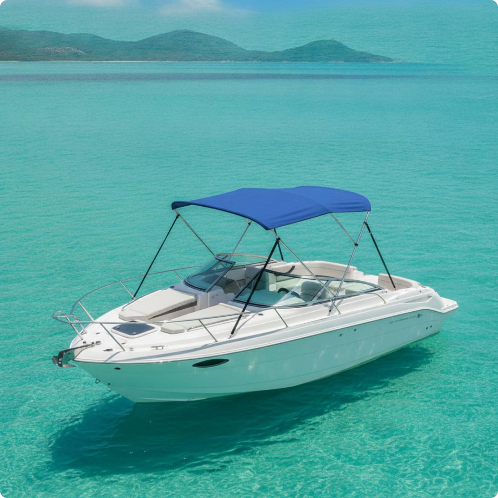 Marine Canopy Copertura Barca Tendalino Bimini Tetto Parasole Resistente Alla Pioggia Tessuto Oxford 600D Telaio Acciaio Inossidabile Richiudibile, style to 5