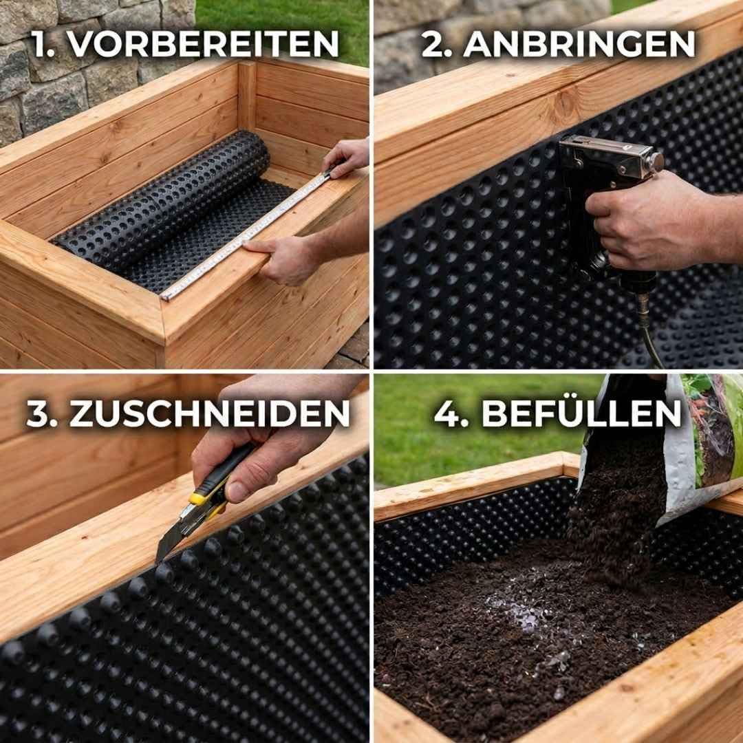 Florade Película corrugada de polietileno de alta densidad de 8 mm, protección de muros y bancales elevados, sin plastificantes, apta para alimentos, resistente a los rayos UV, 1 m de ancho