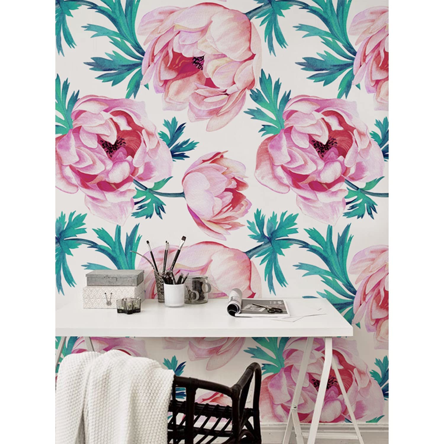Papier peint chambre et salon grand format déco fleur de pavot