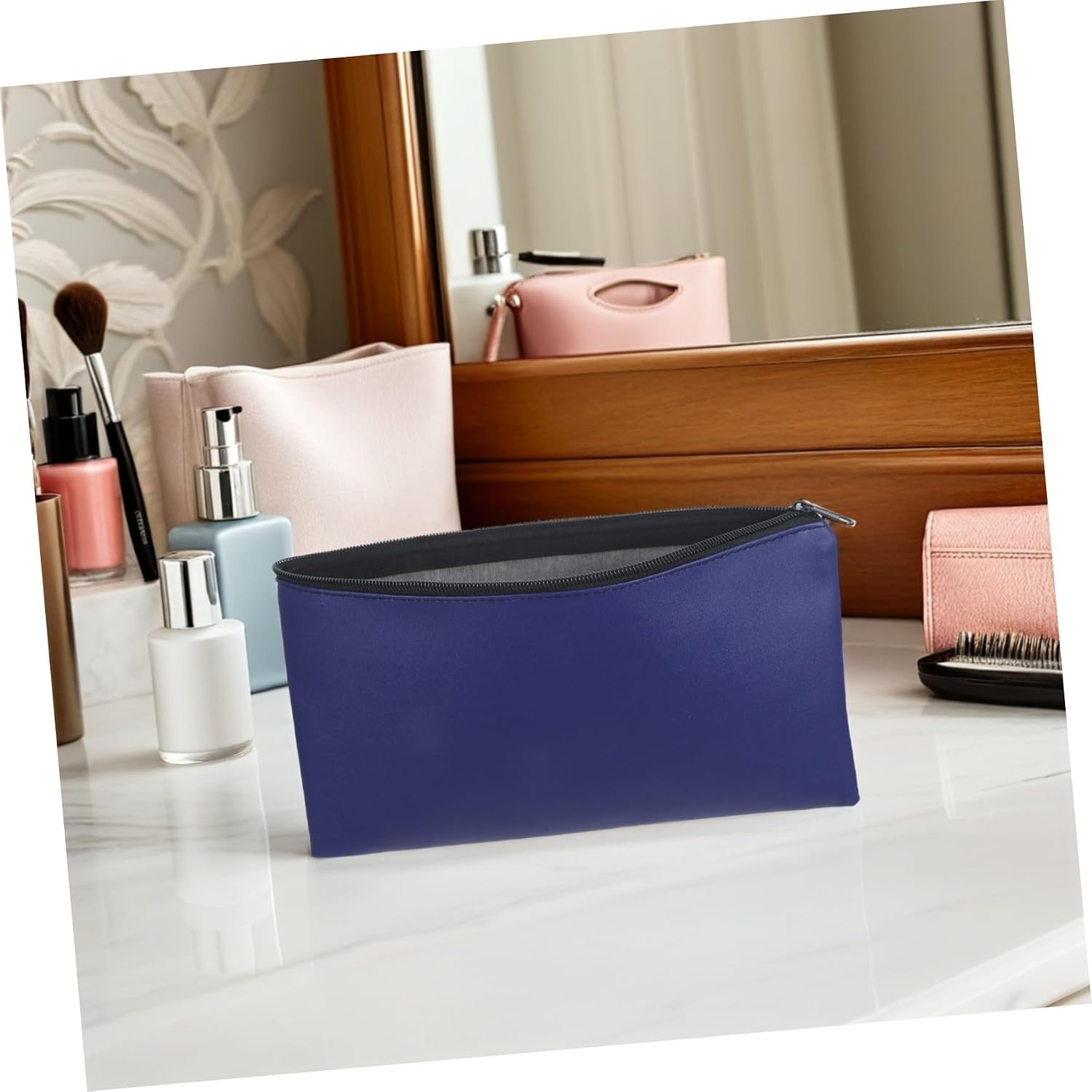 4pcs Pu Leather Cash Storage Bags with Zipper, Spacious Capacity Money Organizer Pouches for Business Receipts, Coins, Invoices, and Documents, Secure Utility Wallets for Travel