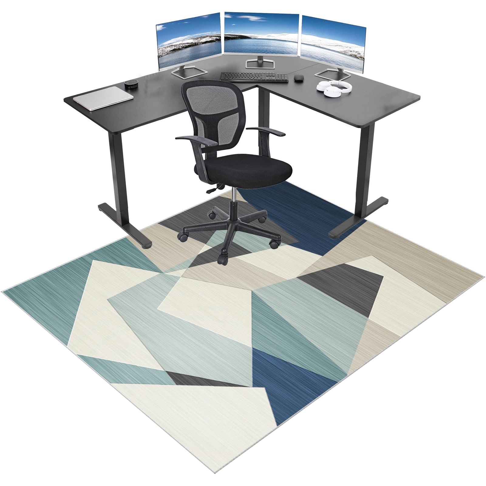 Office Chair Mat for Hardwood Floors, Gaming Computer Chair Mat, Desk Chair Mat for Carpeted Floor 100 x 140 cm, Floor Mat for Office Chair Carpet Protector, Home Office Chair Mat Rug for Laminate
