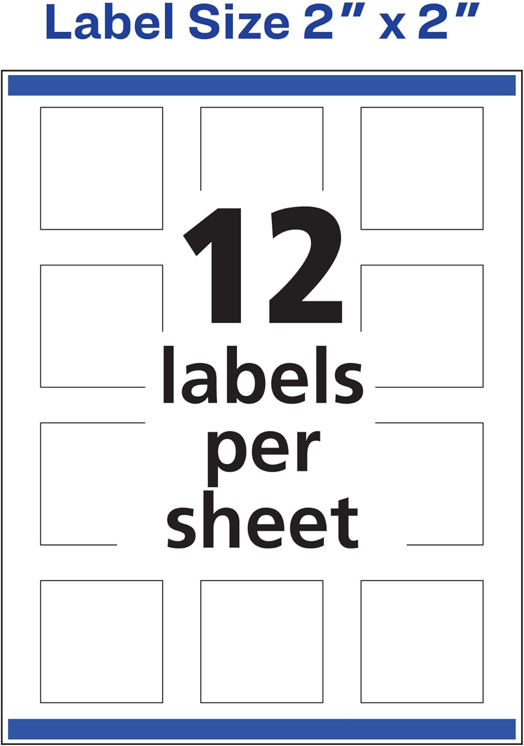 Laser & Inkjet Printer Labels 1,200 Glossy White Labels 2 x 2 ...