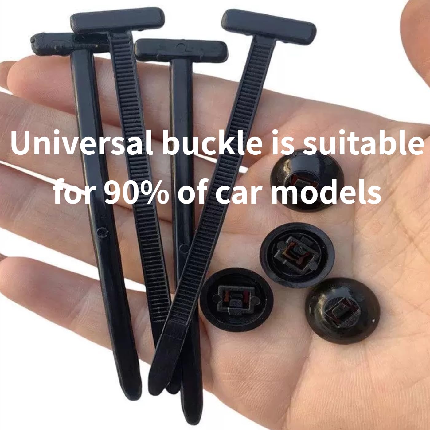 100 Pezzi Fibbia Universale per Fascette Stringicavo In Nylon, Fascette Plastica, Nylon Universal Cable Tie Buckle, Cable Tie Buckle, Zip Ties, Con Pinze e Guanti