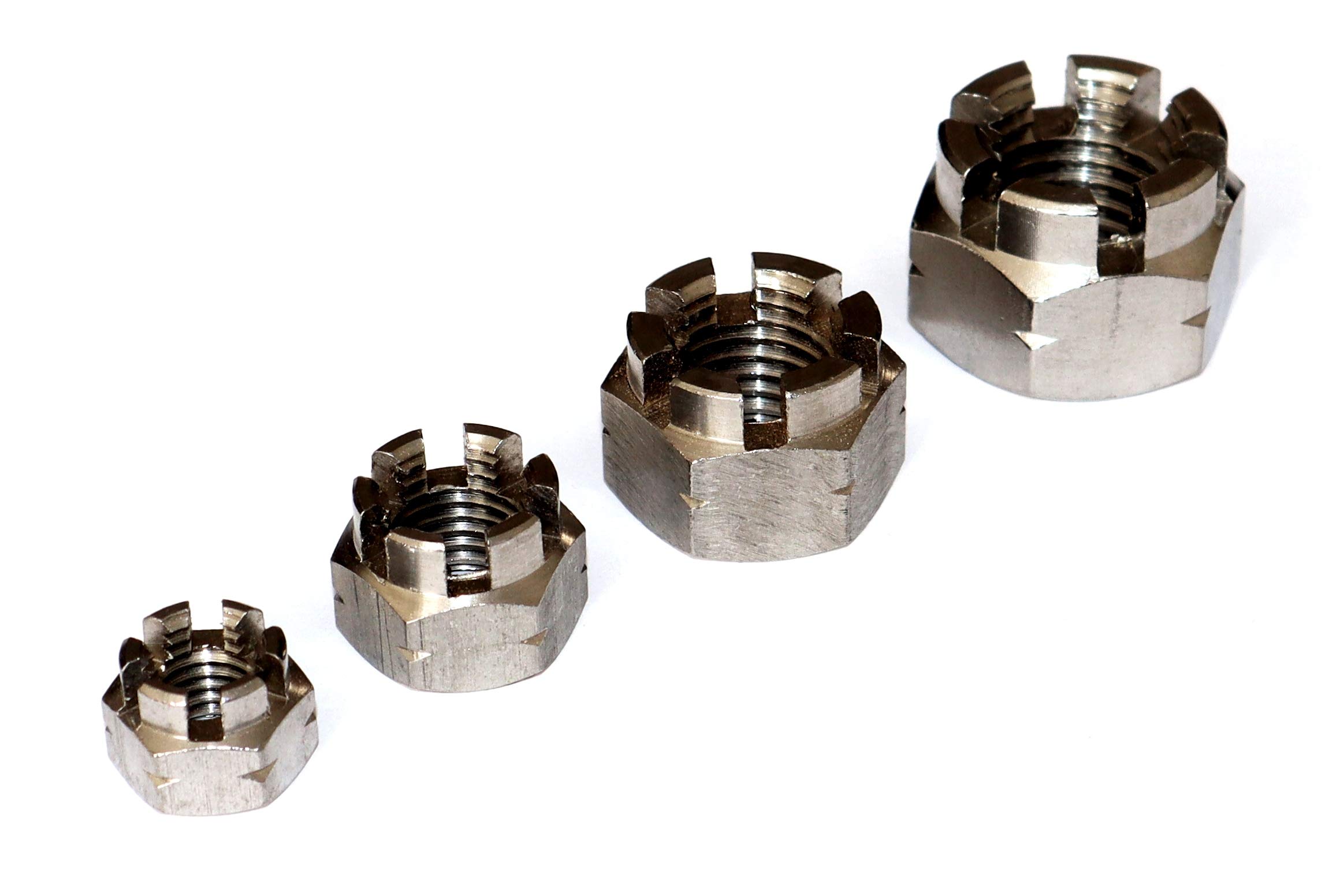 Tuercas de corona DIN 935 M20, acero inoxidable A2 V2A, número de piezas 25 tuercas hexagonales con corona