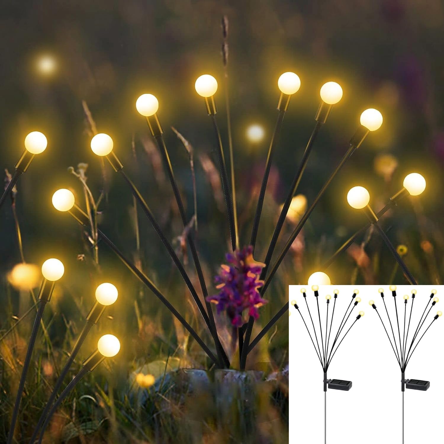 XERGY 16 LEDs Solar Firefly Lights Outdoor Waterproof Landscape Decoration Lights, Yard, Balconies, Terrace, Parties (Warm White, Pack of- 2) (B0CHJ5YHXK) Amazon Price History, Amazon Price Tracker