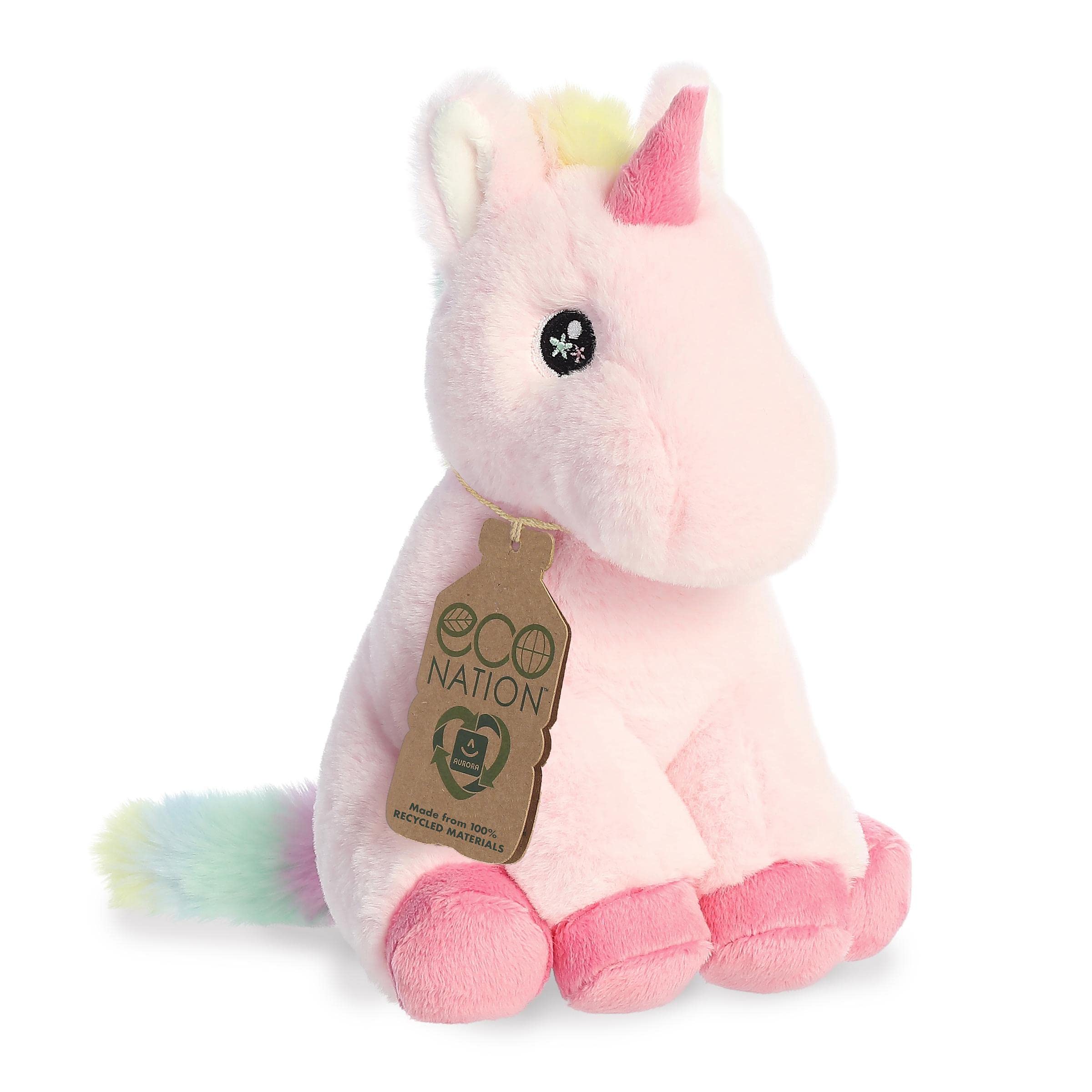 Aurora - Eco Nation - 9" Pearl Unicorn | Stoff aus recycelten Plastikflaschen mit gestickten Augen
