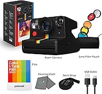 Vista 2 de Cámara instantánea Now+ Gen 2, negro, cámara de película Bluetooth Now Plus con kit de filtro de lente de 5 piezas y bolsa, película de cámara