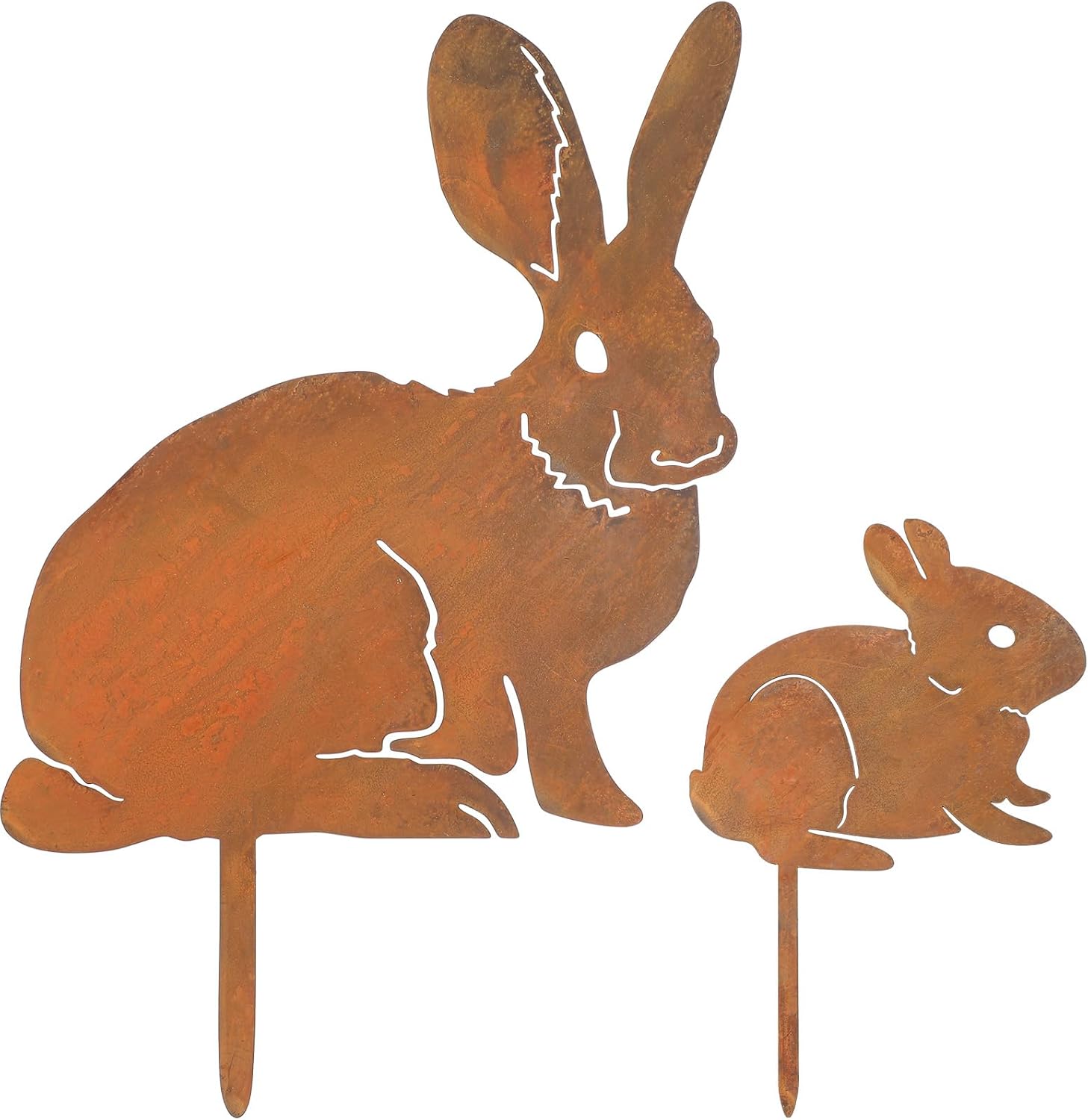 Amazon.com: CroBlissful 2 Pack Mama and Baby Bunny Garden Stake, Metal ...
