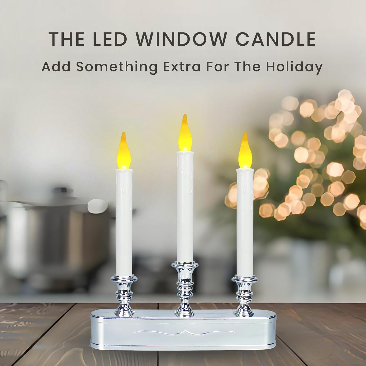 Window Candles Battery Operated with Timer 8 Hours on and 16 Hours Off Led Warm White with Flicker Flame